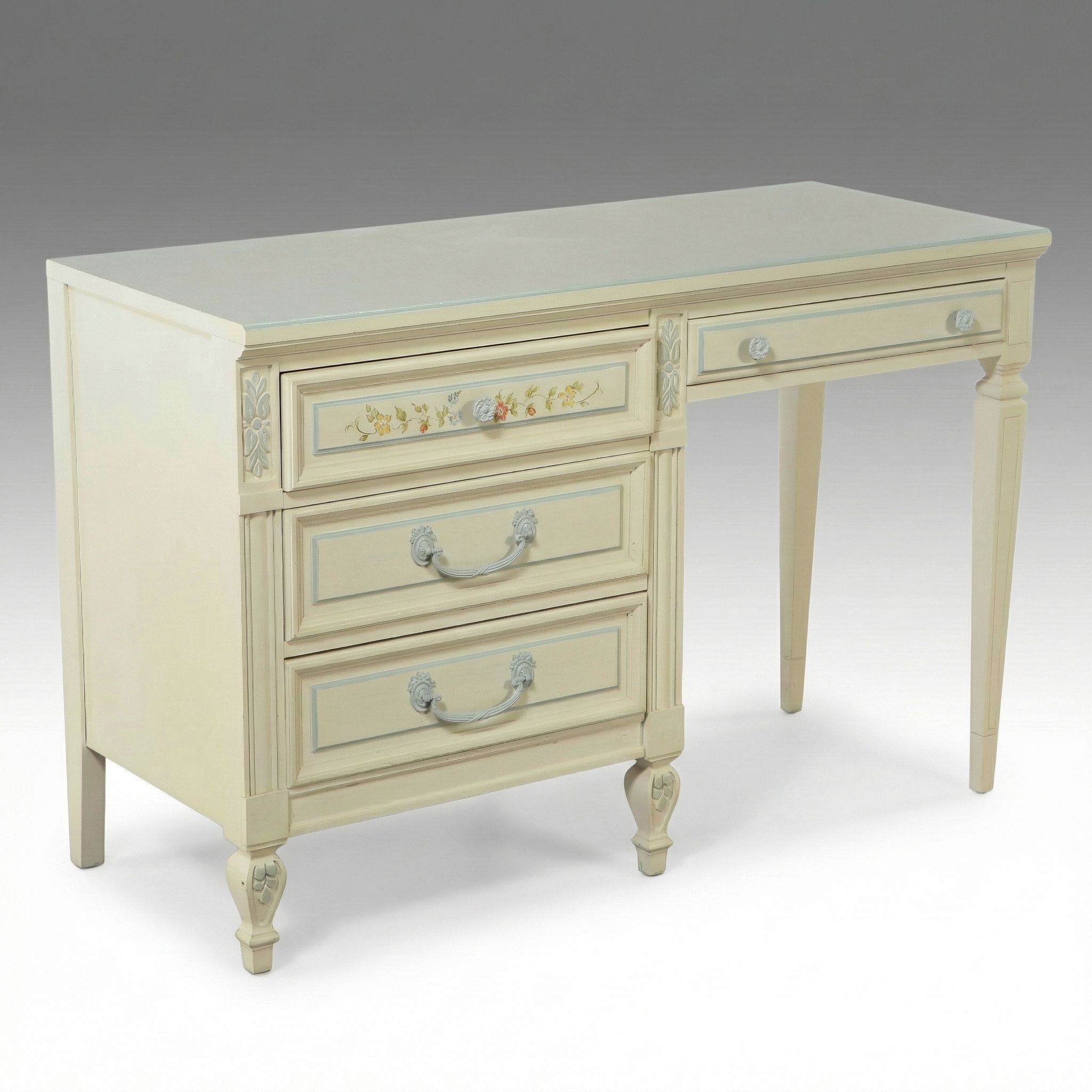 Dixie French Provincial Style Paint-Decorated Wooden Desk