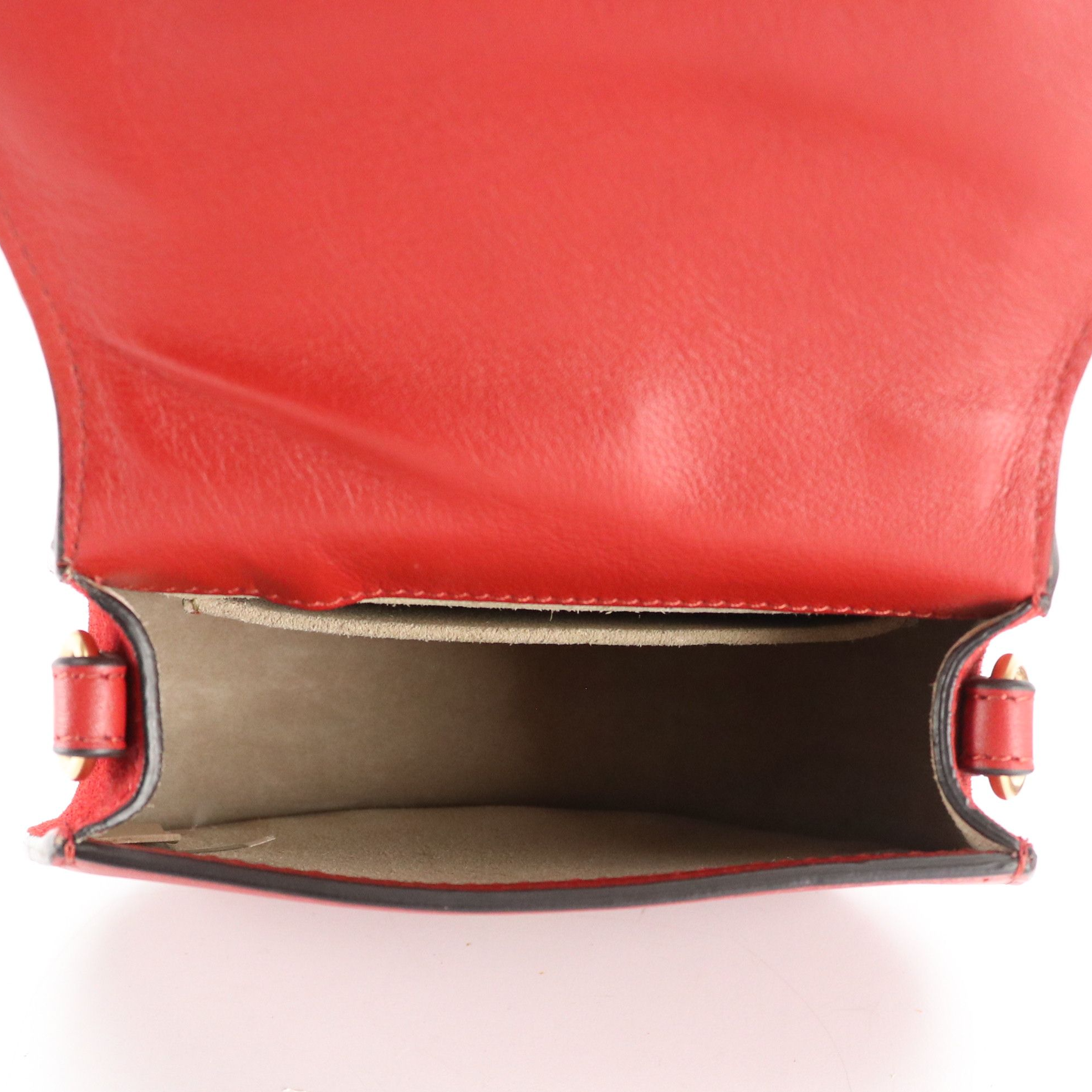 Chloé Small Nile Crossbody Bracelet Bag in Red Leather and Suede