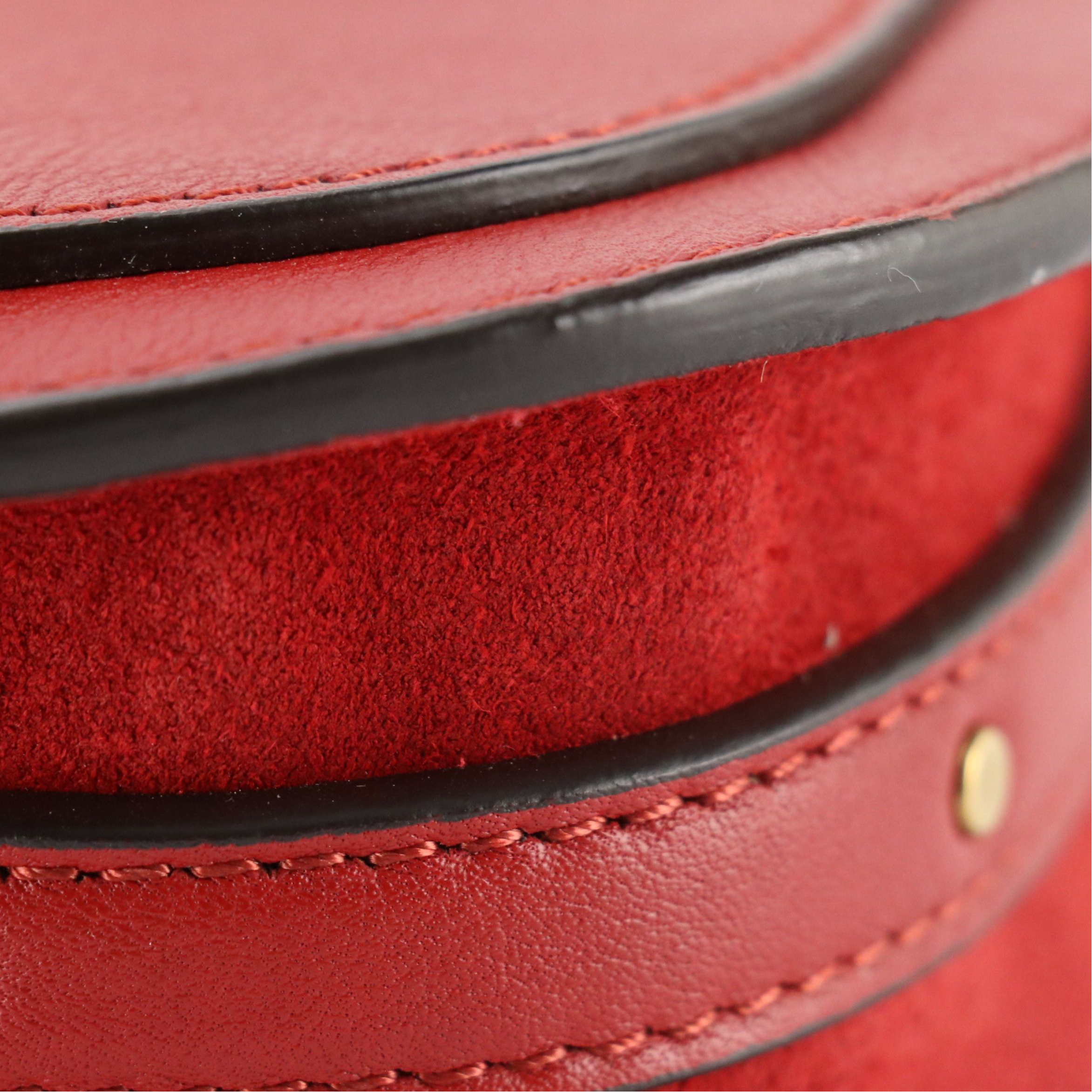 Chloé Small Nile Crossbody Bracelet Bag in Red Leather and Suede