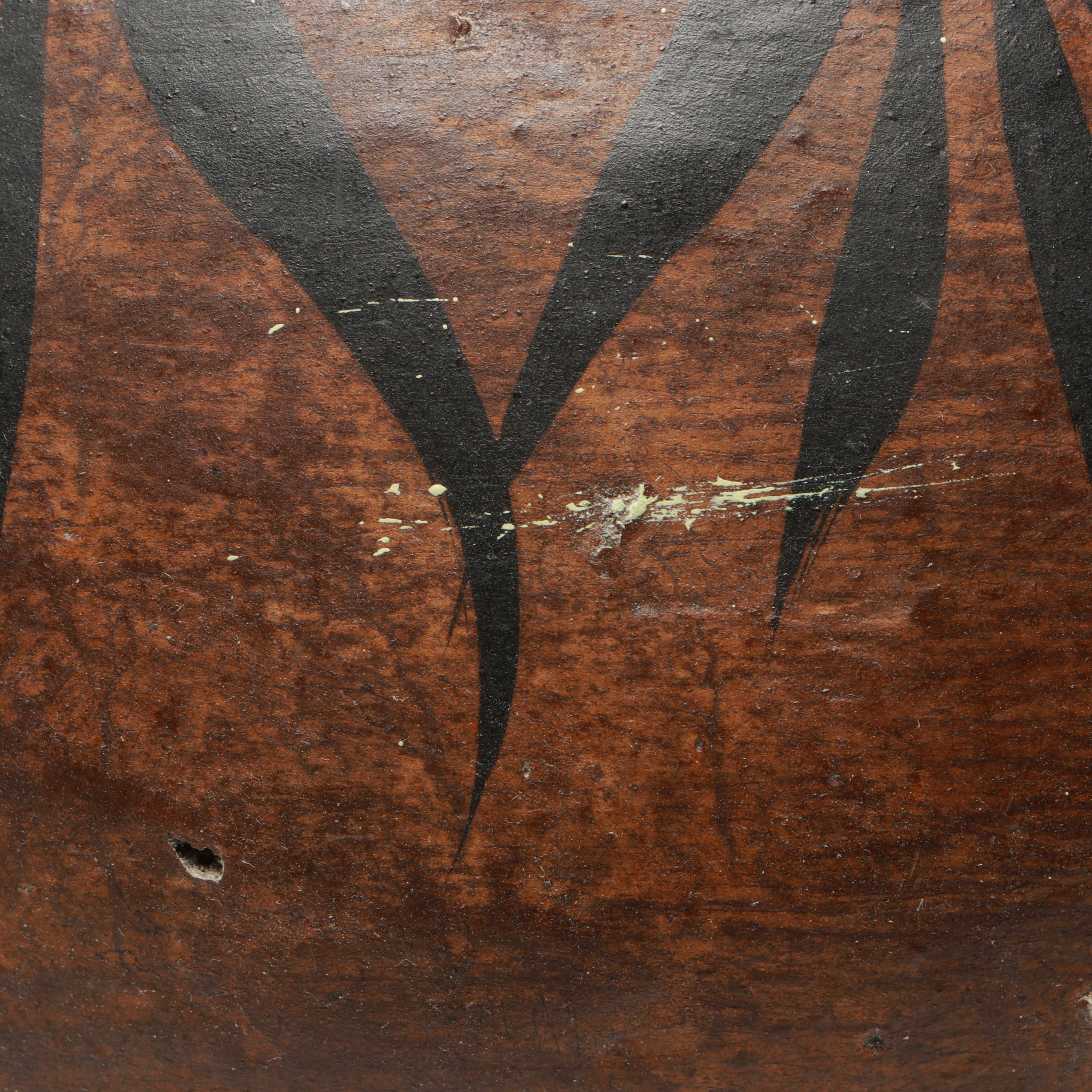 Indigenous Inspired Hand-Painted Art Pottery Vessel