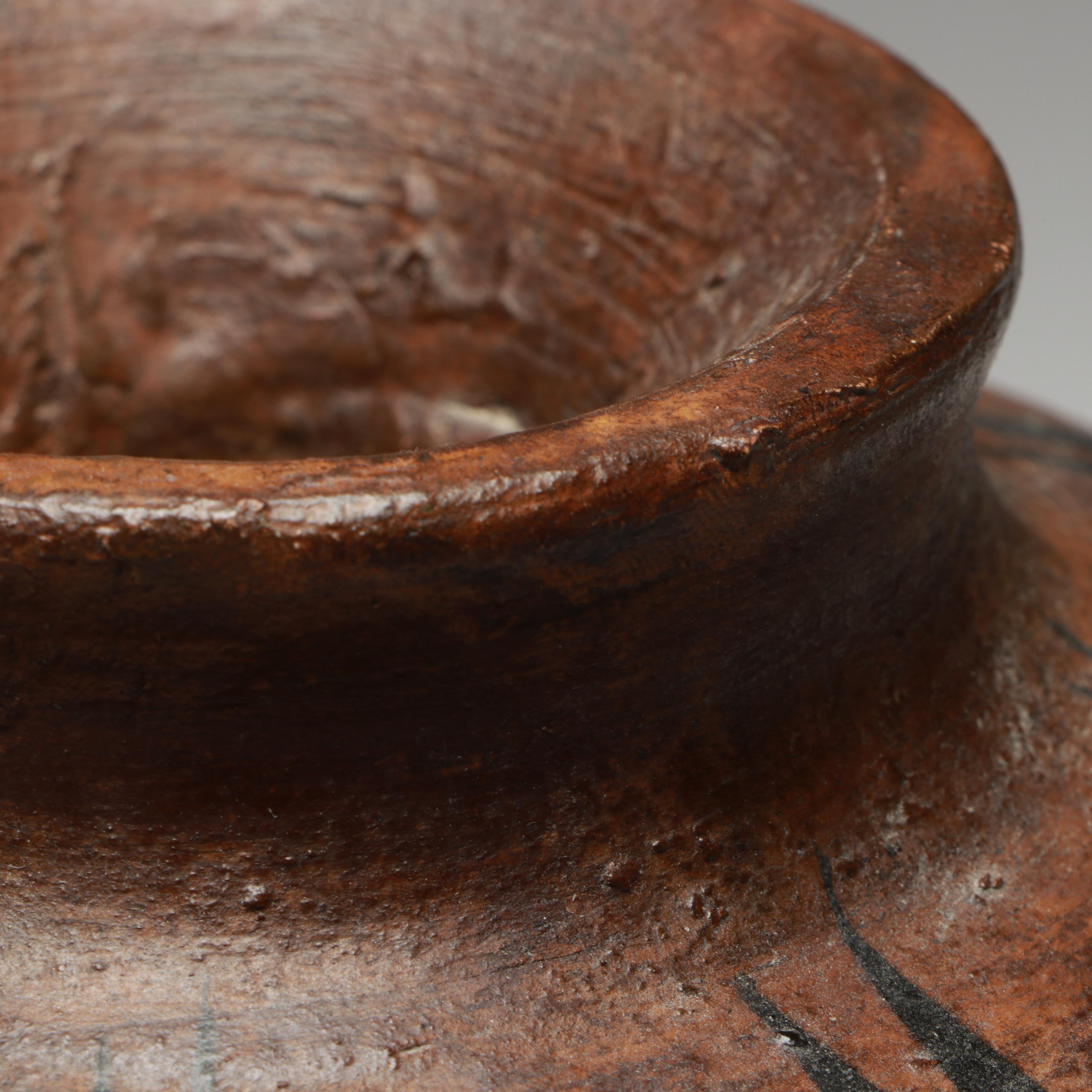 Indigenous Inspired Hand-Painted Art Pottery Vessel