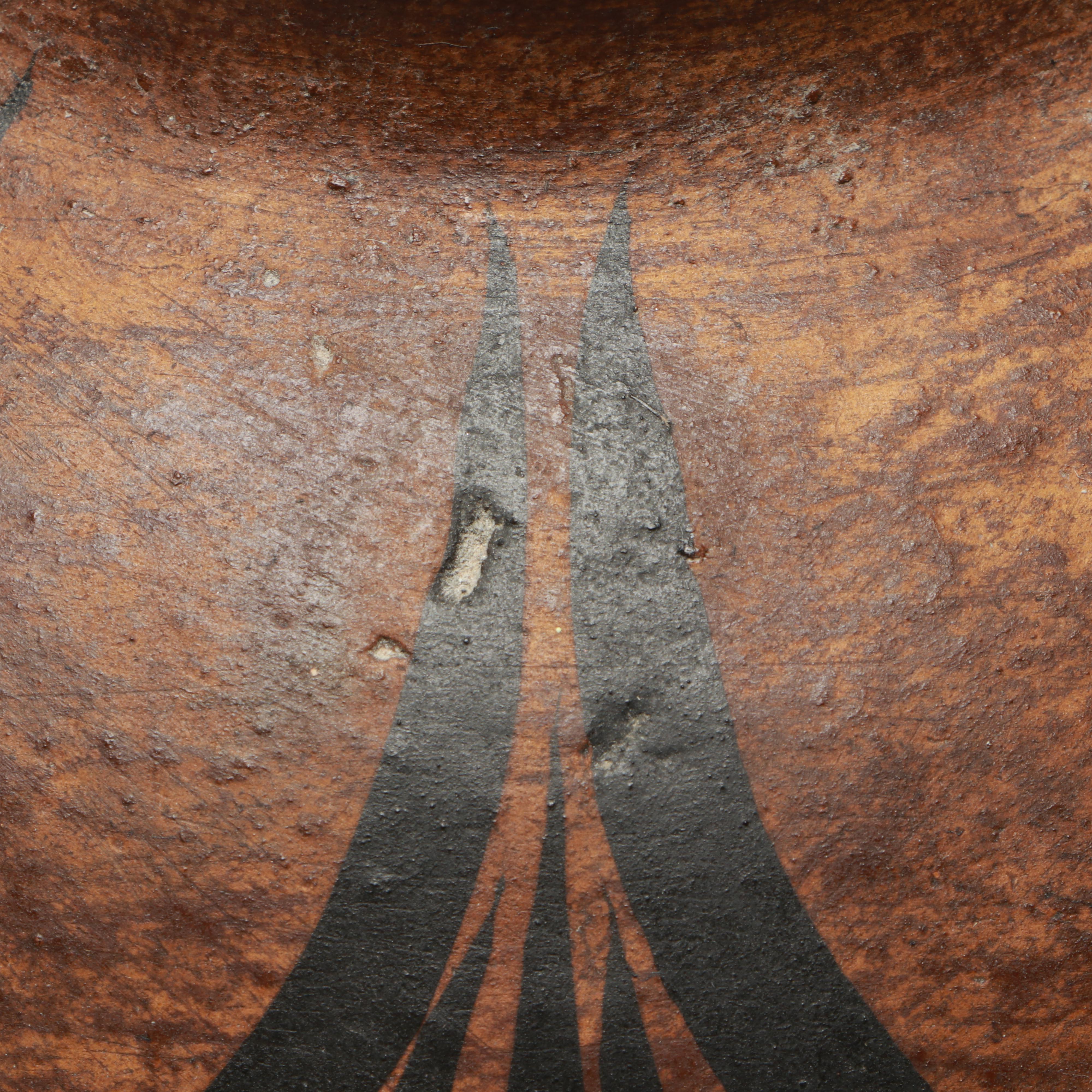 Indigenous Inspired Hand-Painted Art Pottery Vessel