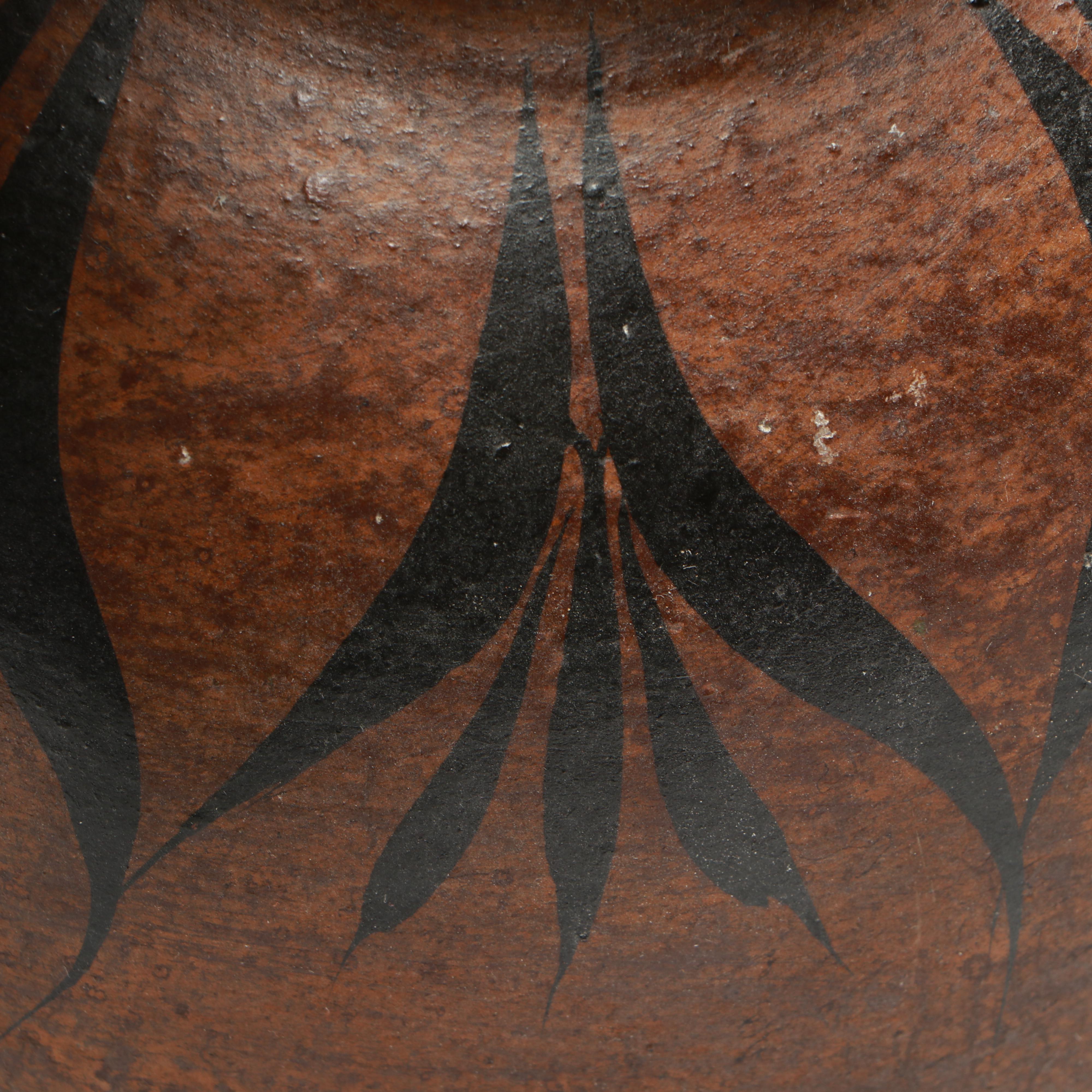 Indigenous Inspired Hand-Painted Art Pottery Vessel