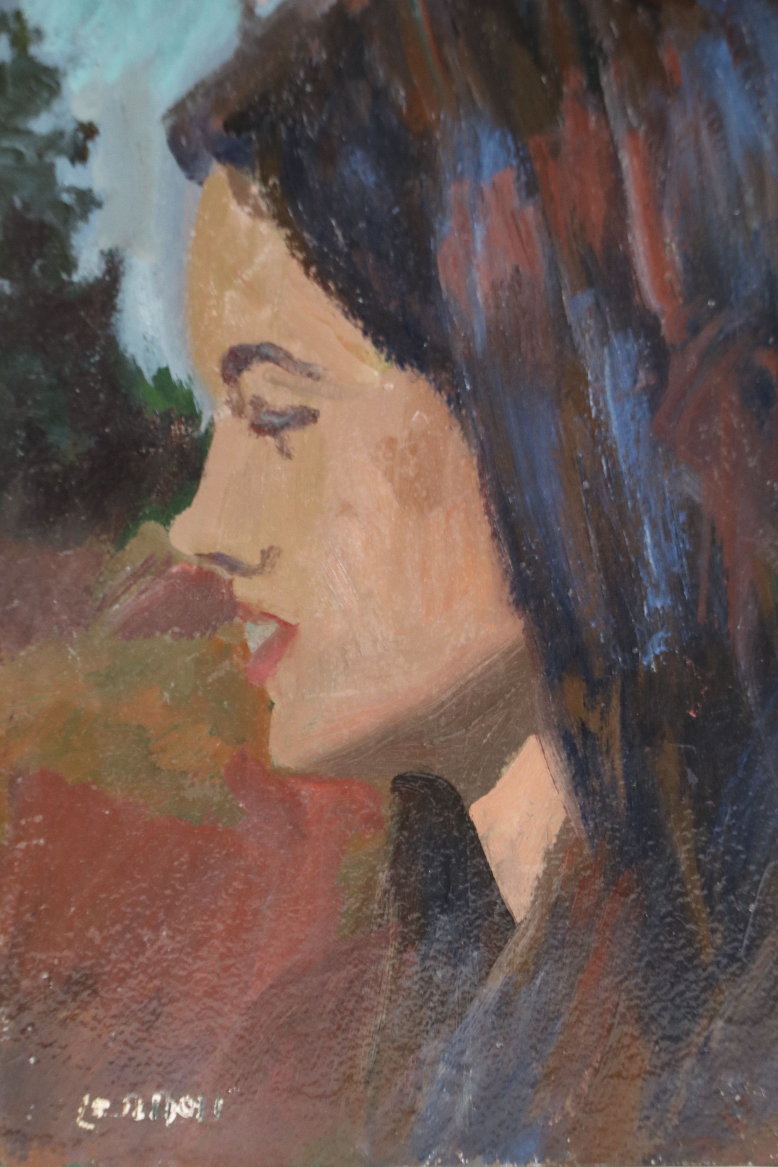 Bernard Lennon Oil Painting of Portrait of Woman