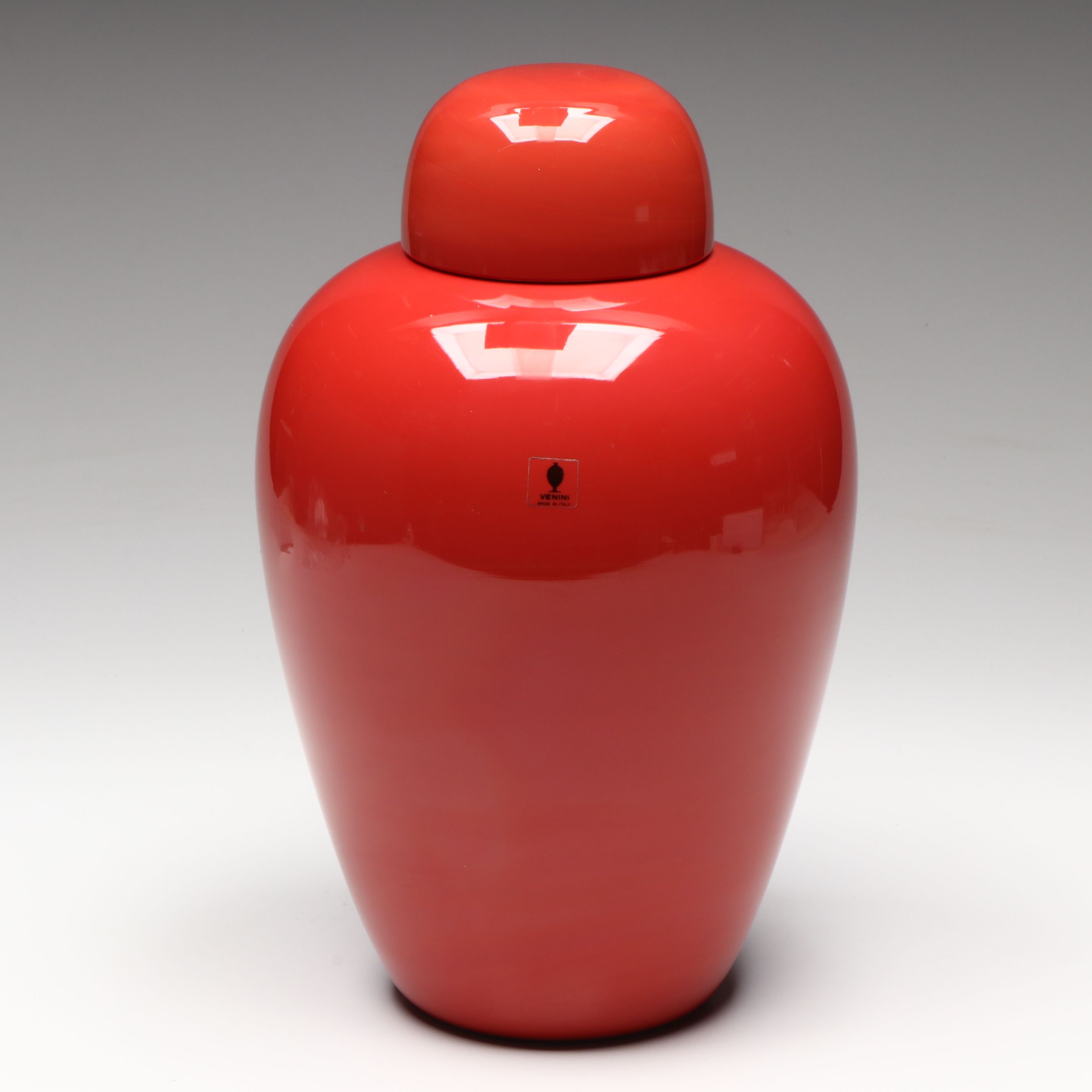 Venini Italian Art Glass Ginger Jar, 1980