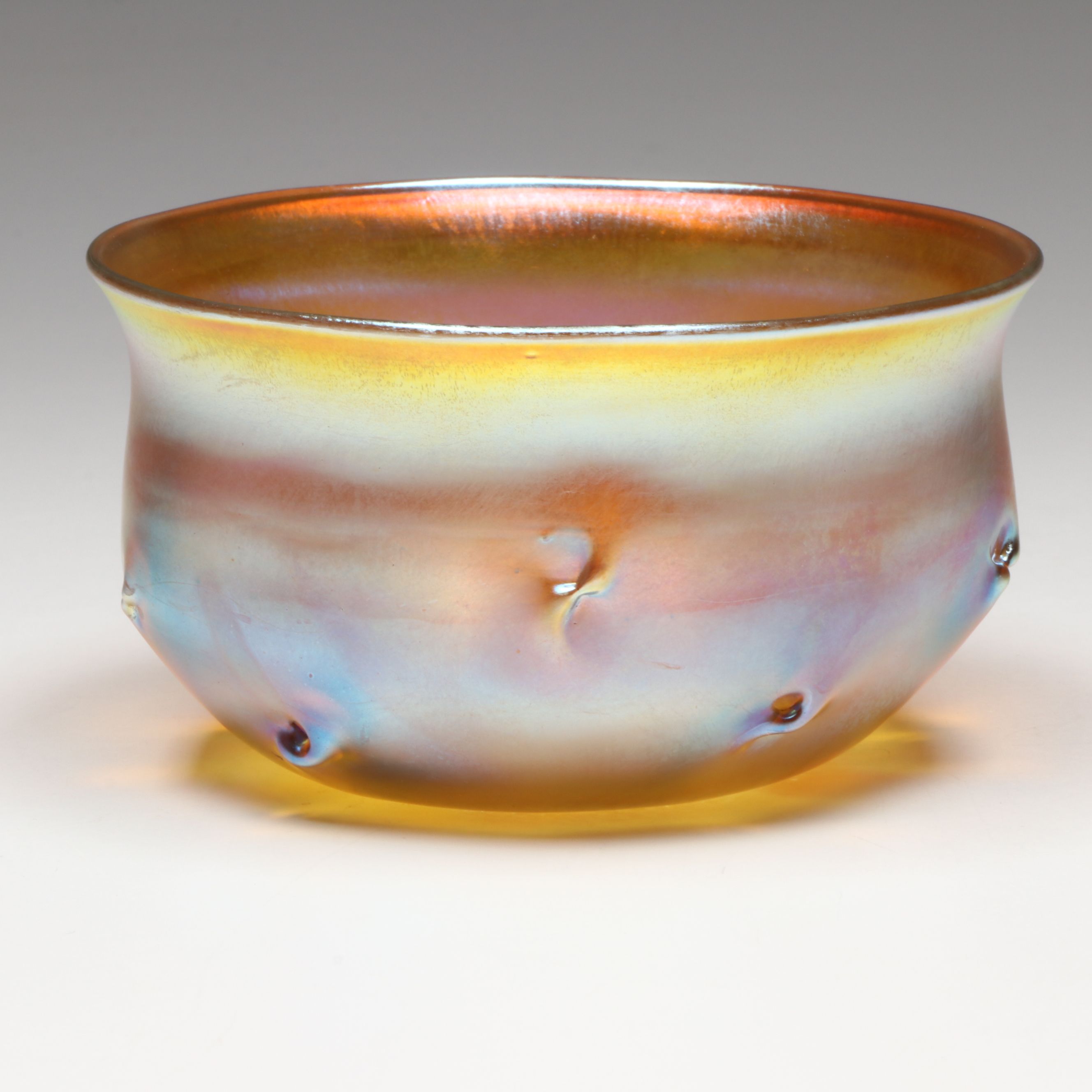 Louis Comfort Tiffany Favrile Glass "Prunts" Bowl, Early 20th Century