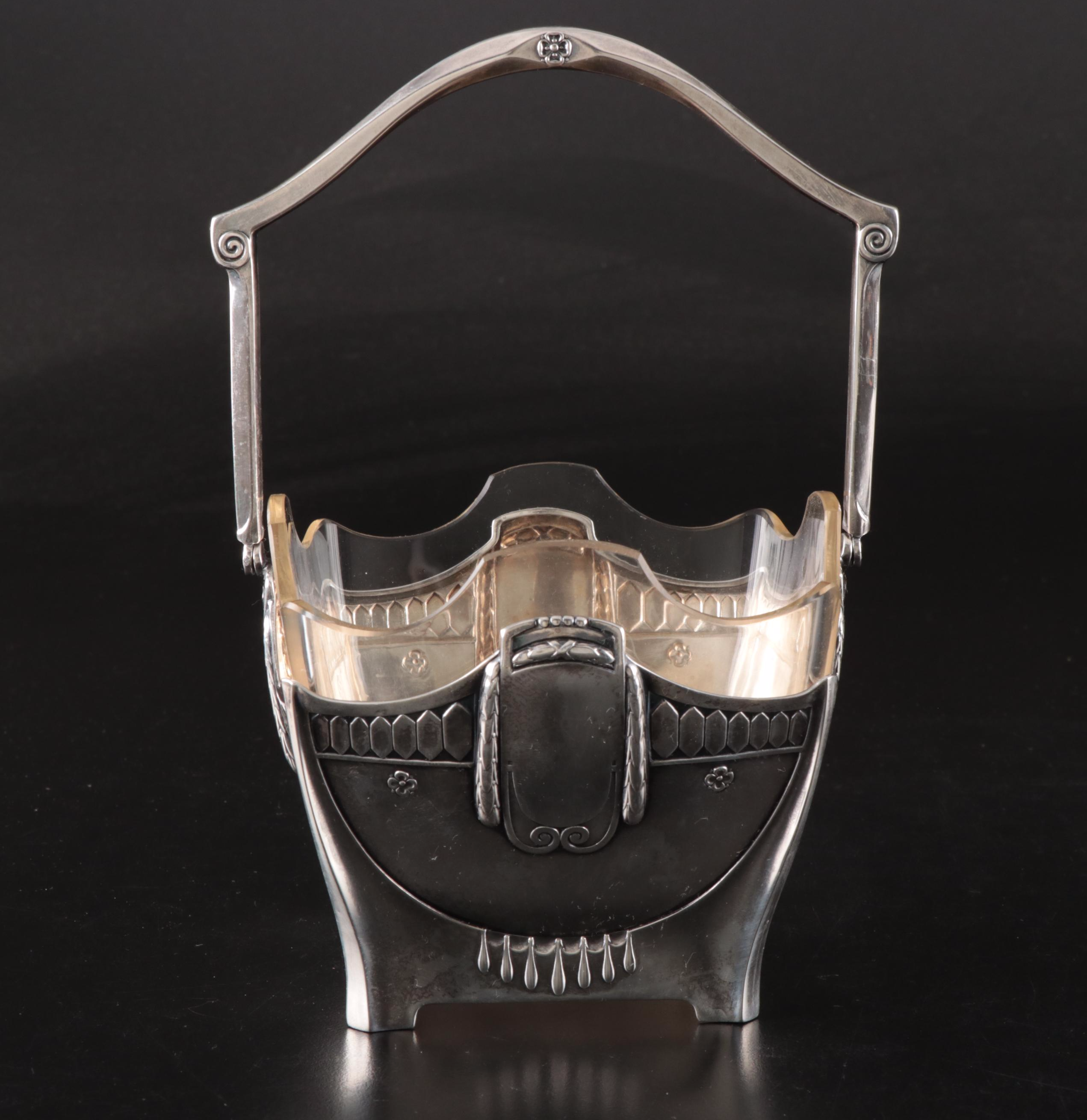 Empire Style Silver Finish Pedestal Bowl with More Table Accessories