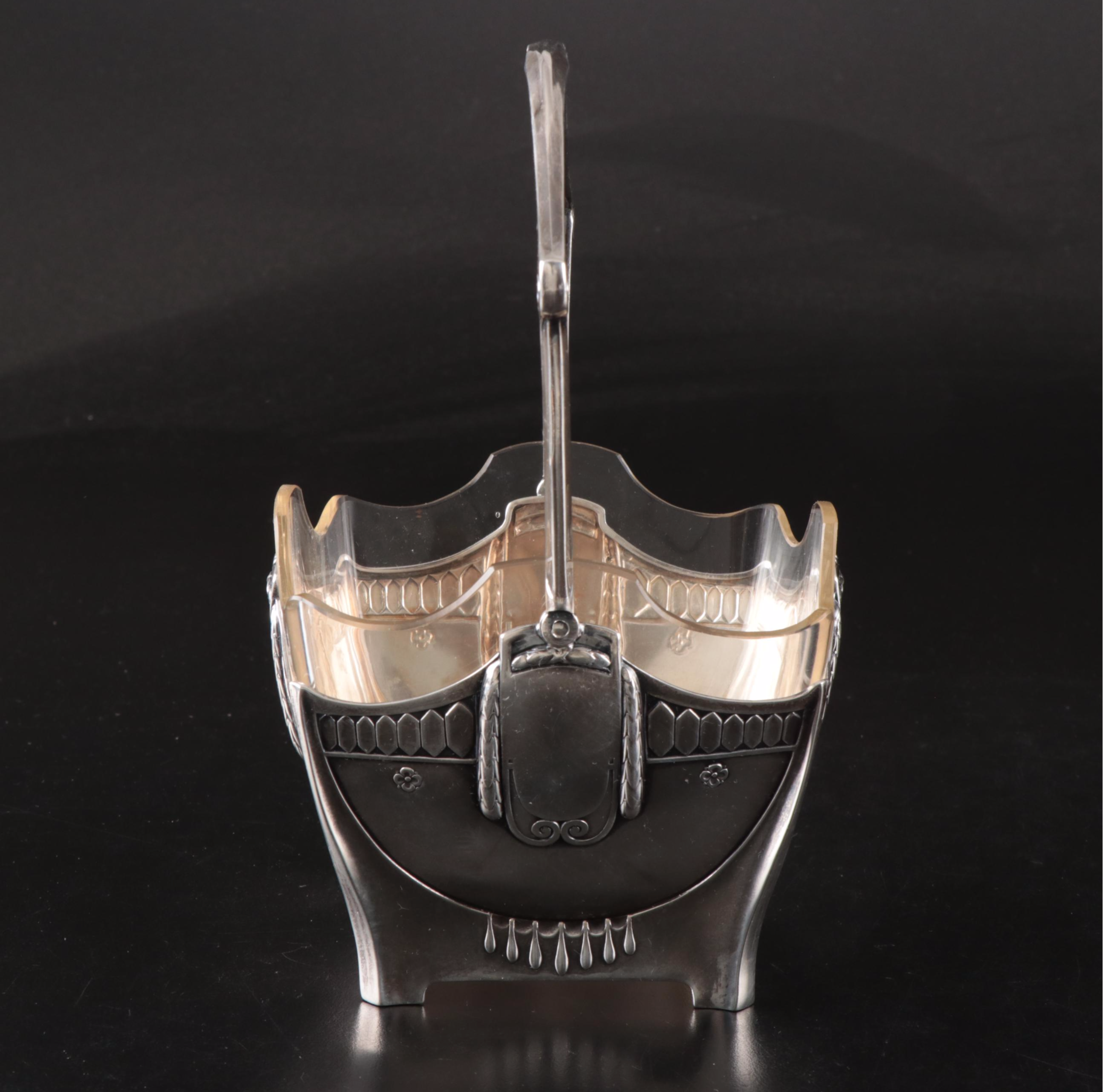 Empire Style Silver Finish Pedestal Bowl with More Table Accessories