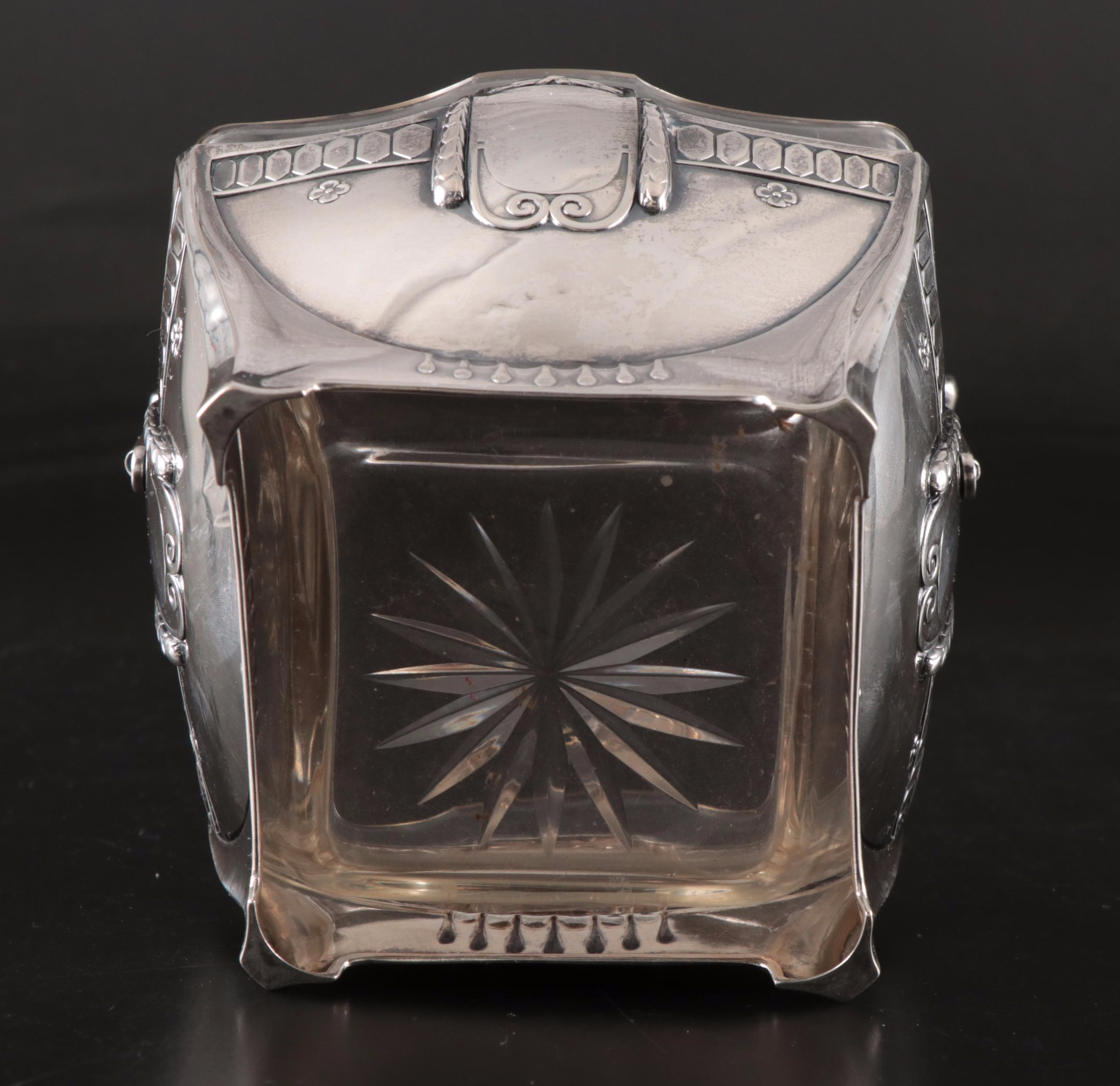 Empire Style Silver Finish Pedestal Bowl with More Table Accessories