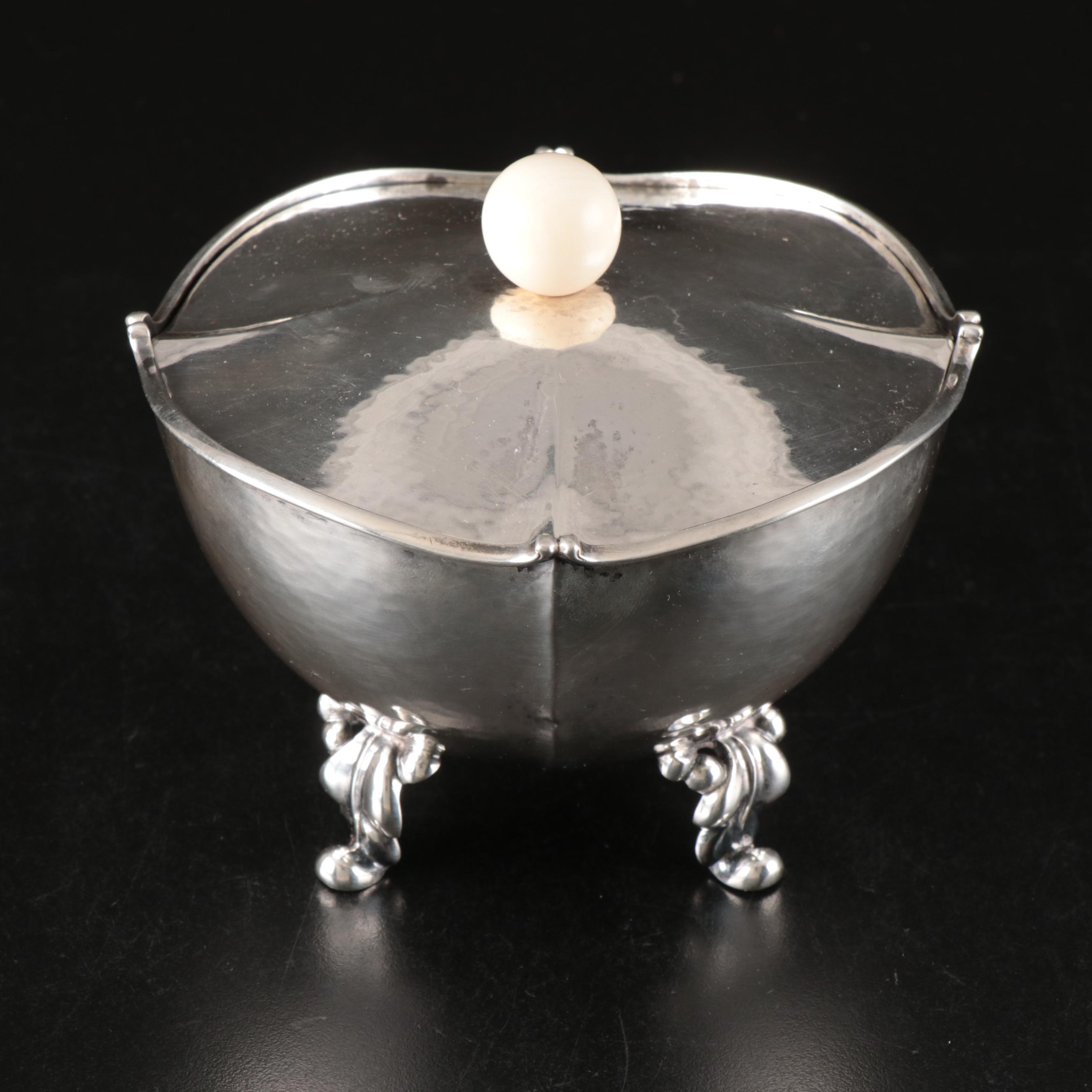 Empire Style Silver Finish Pedestal Bowl with More Table Accessories