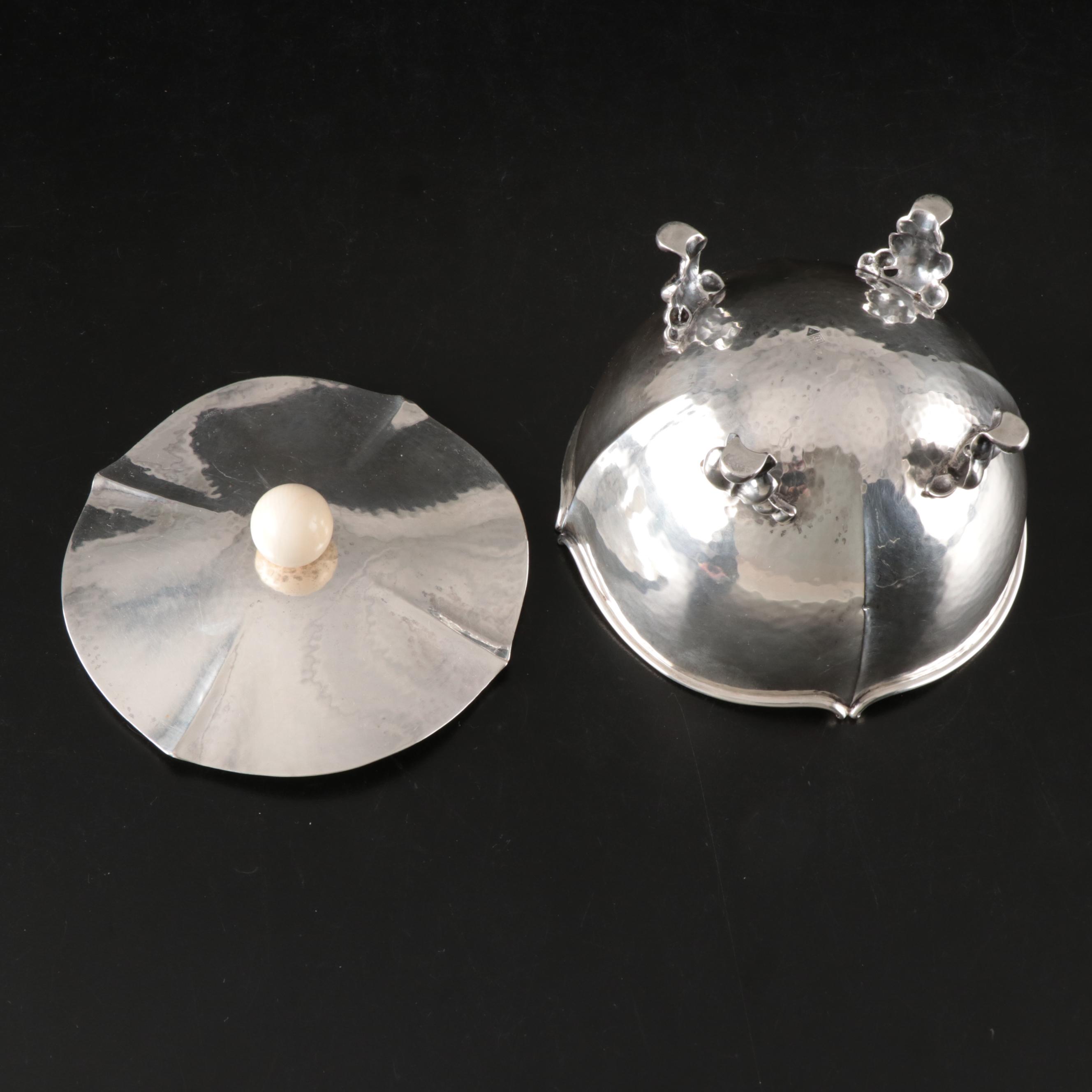 Empire Style Silver Finish Pedestal Bowl with More Table Accessories