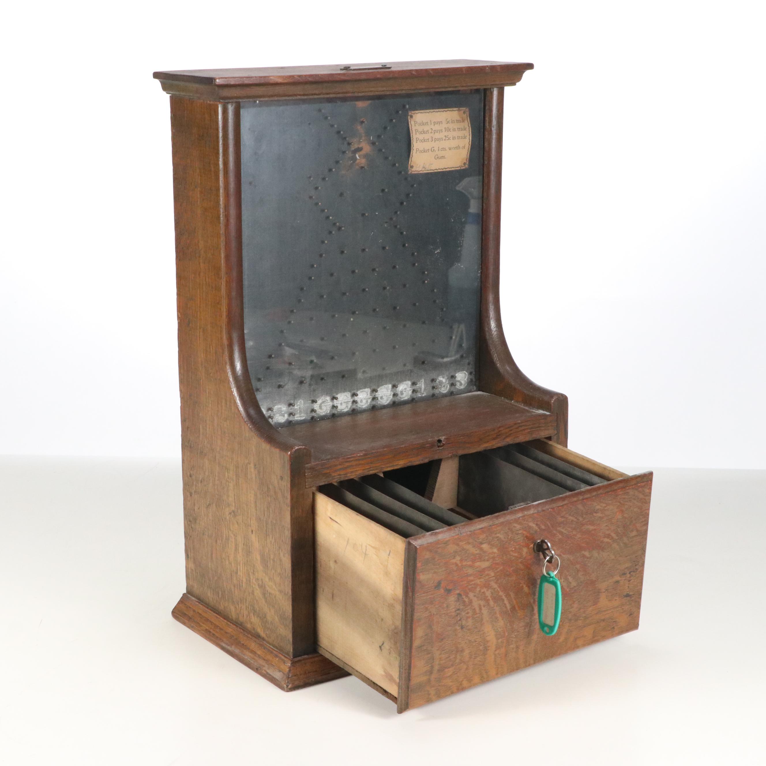 Oak Penny Drop Trade Stimulator Game, Early 20th Century