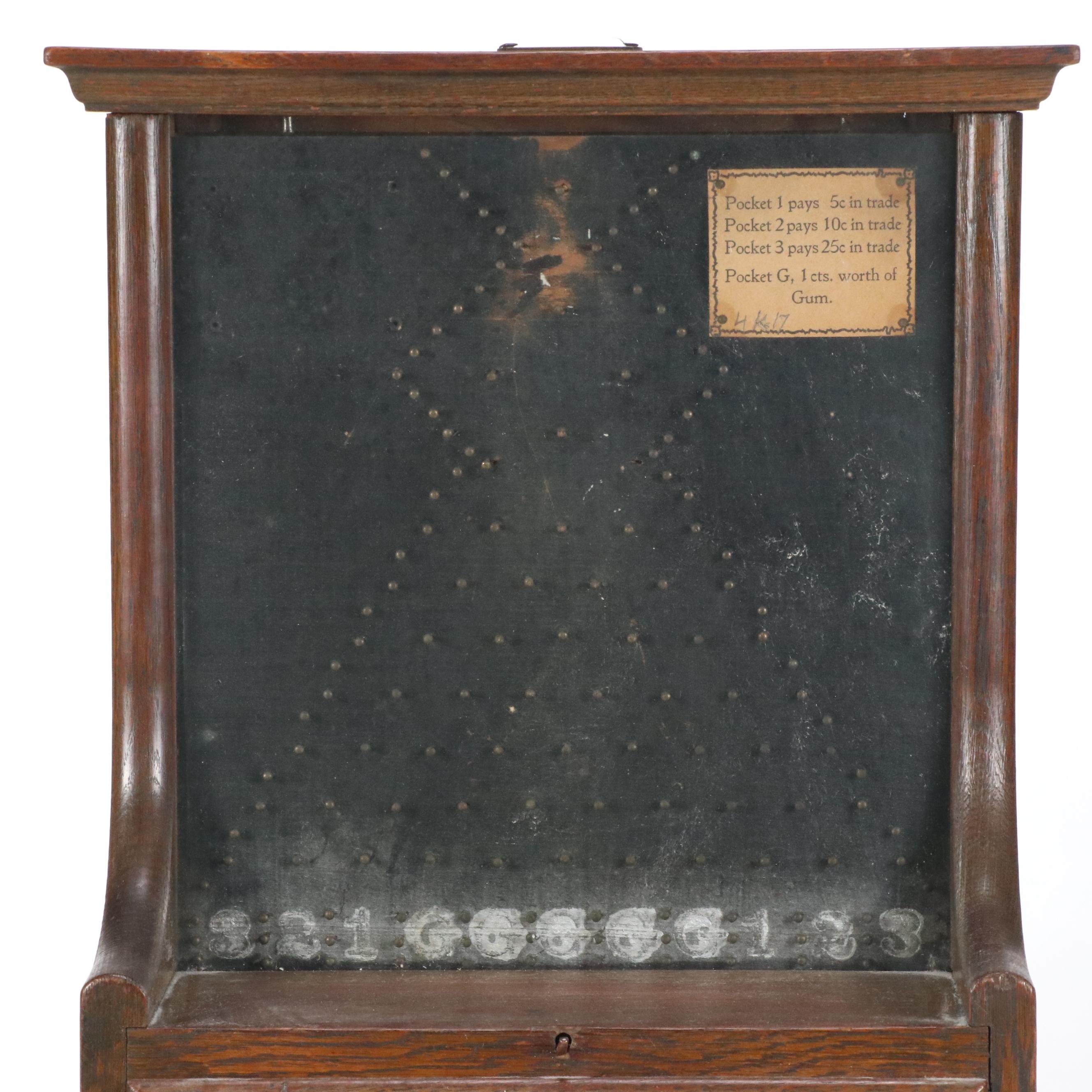 Oak Penny Drop Trade Stimulator Game, Early 20th Century
