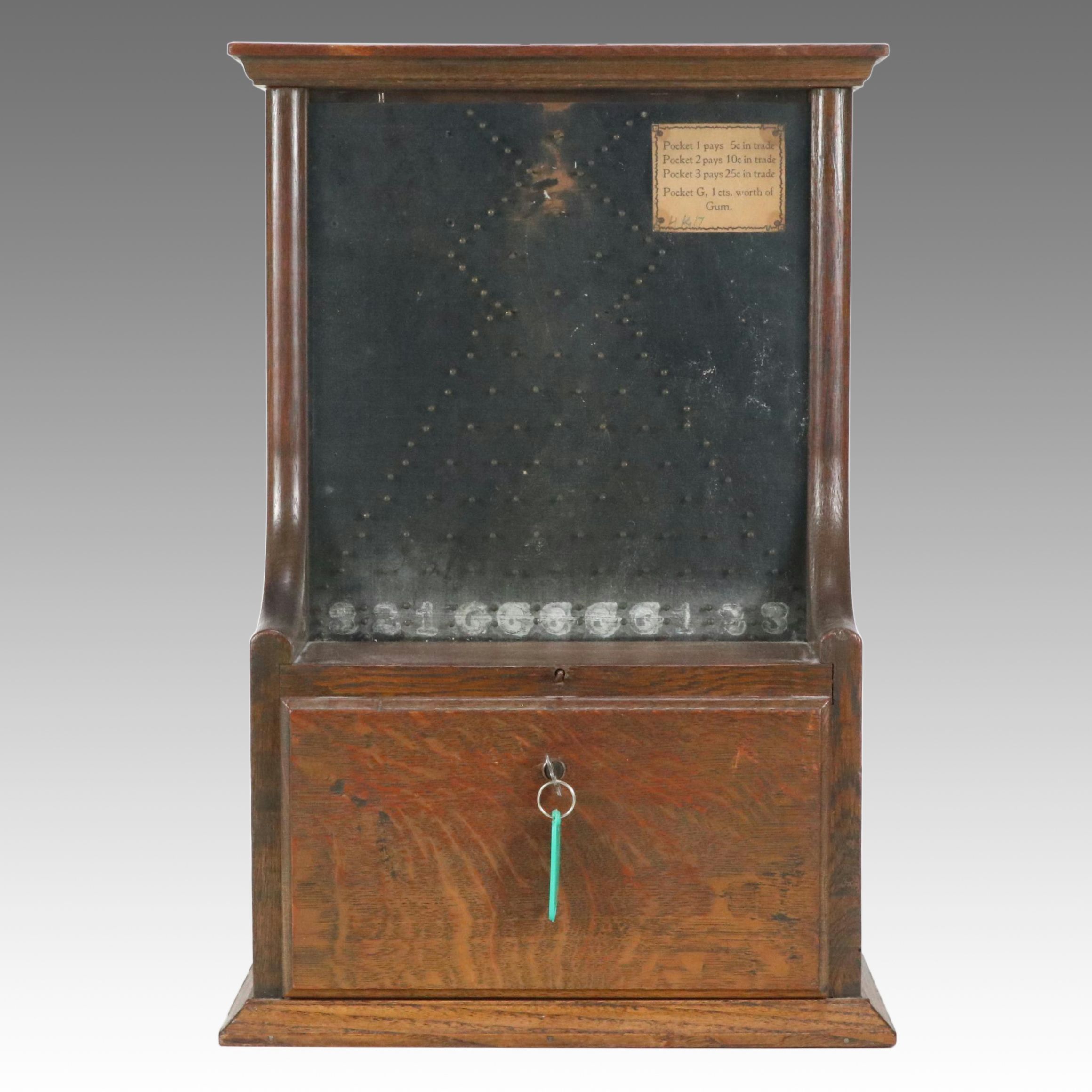 Oak Penny Drop Trade Stimulator Game, Early 20th Century