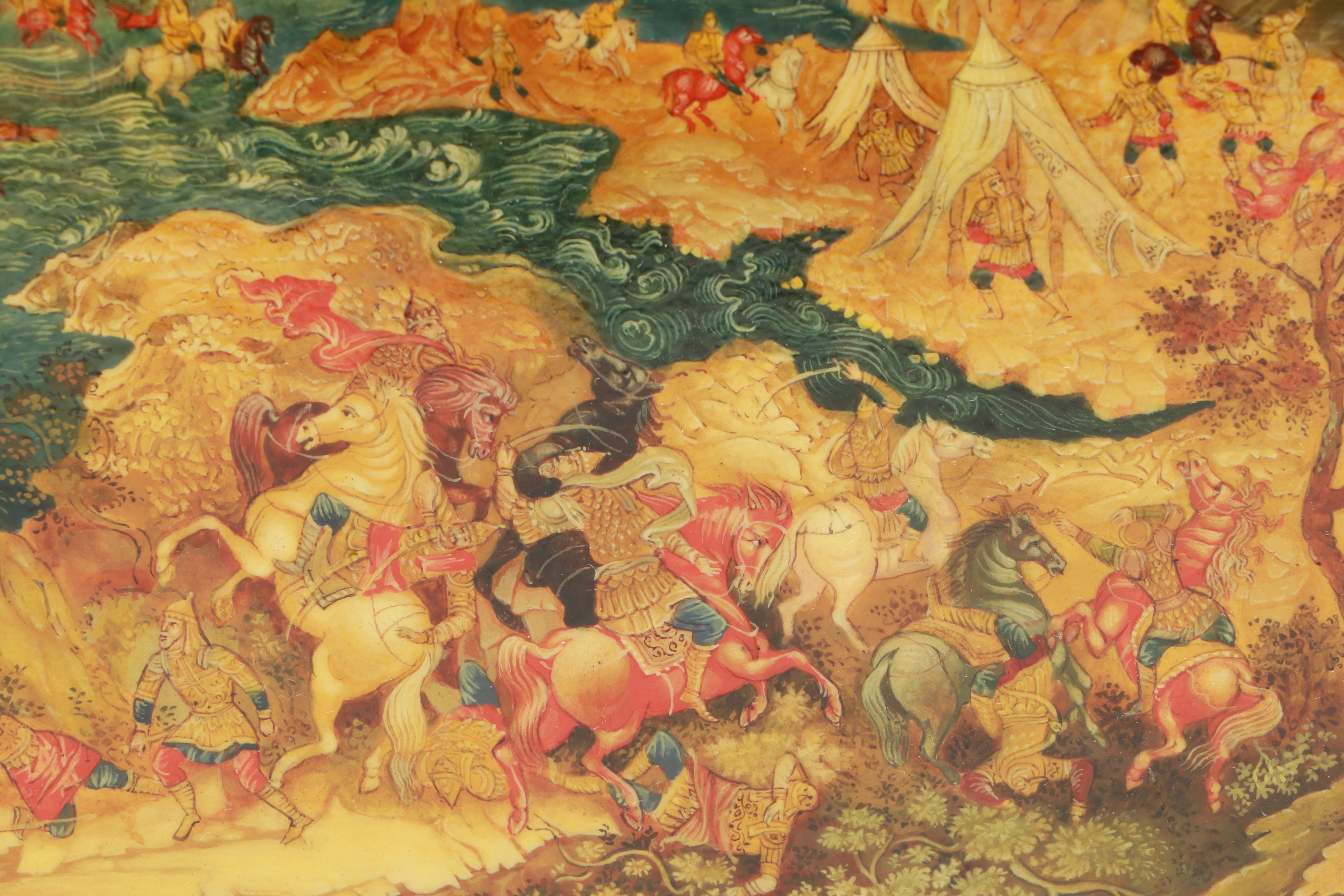 Indian Diminutive Wood Cabinets with Lacquerware Box and Faux Leather ...