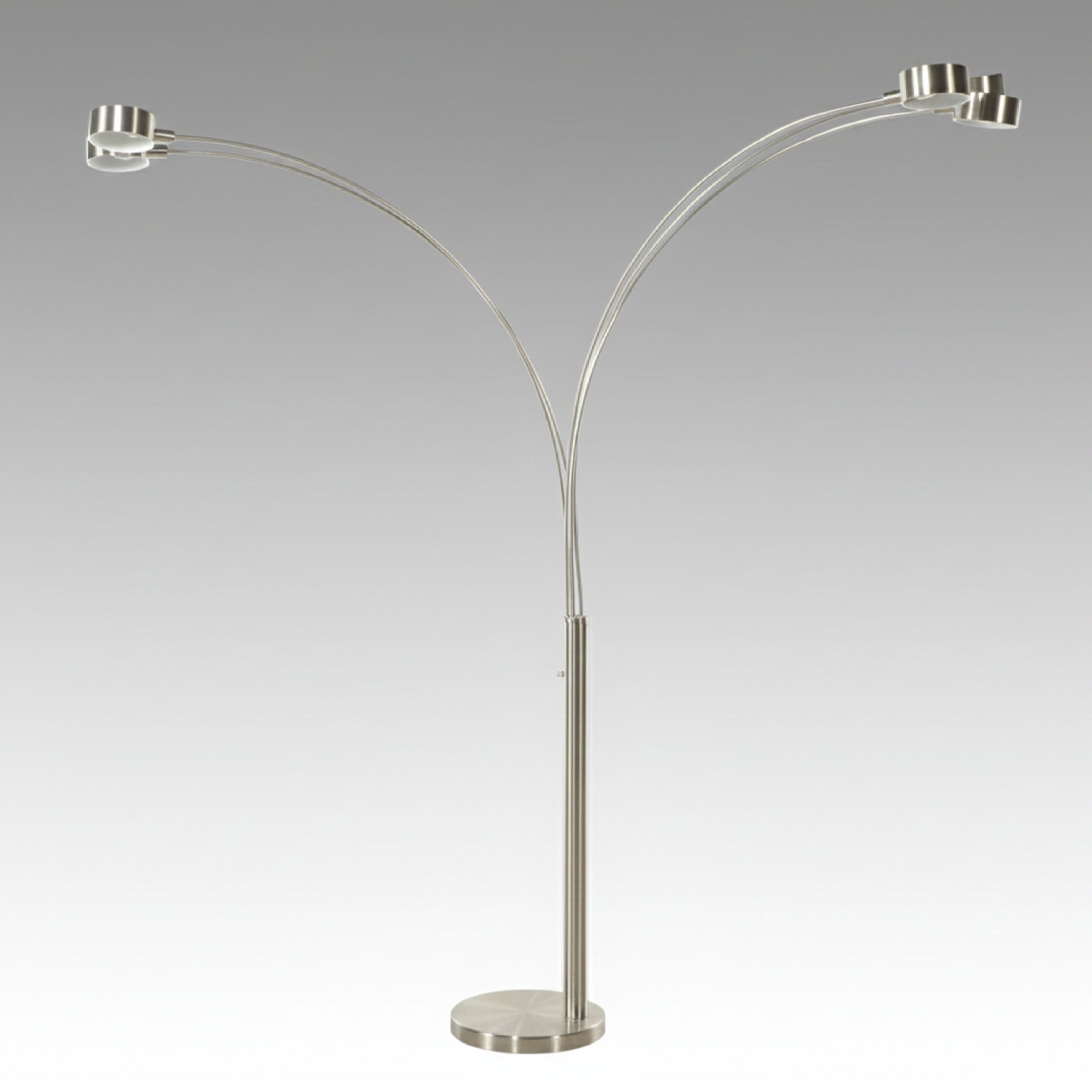 Modern Brushed Stainless Five-Arm Arc Floor Lamp, 2017