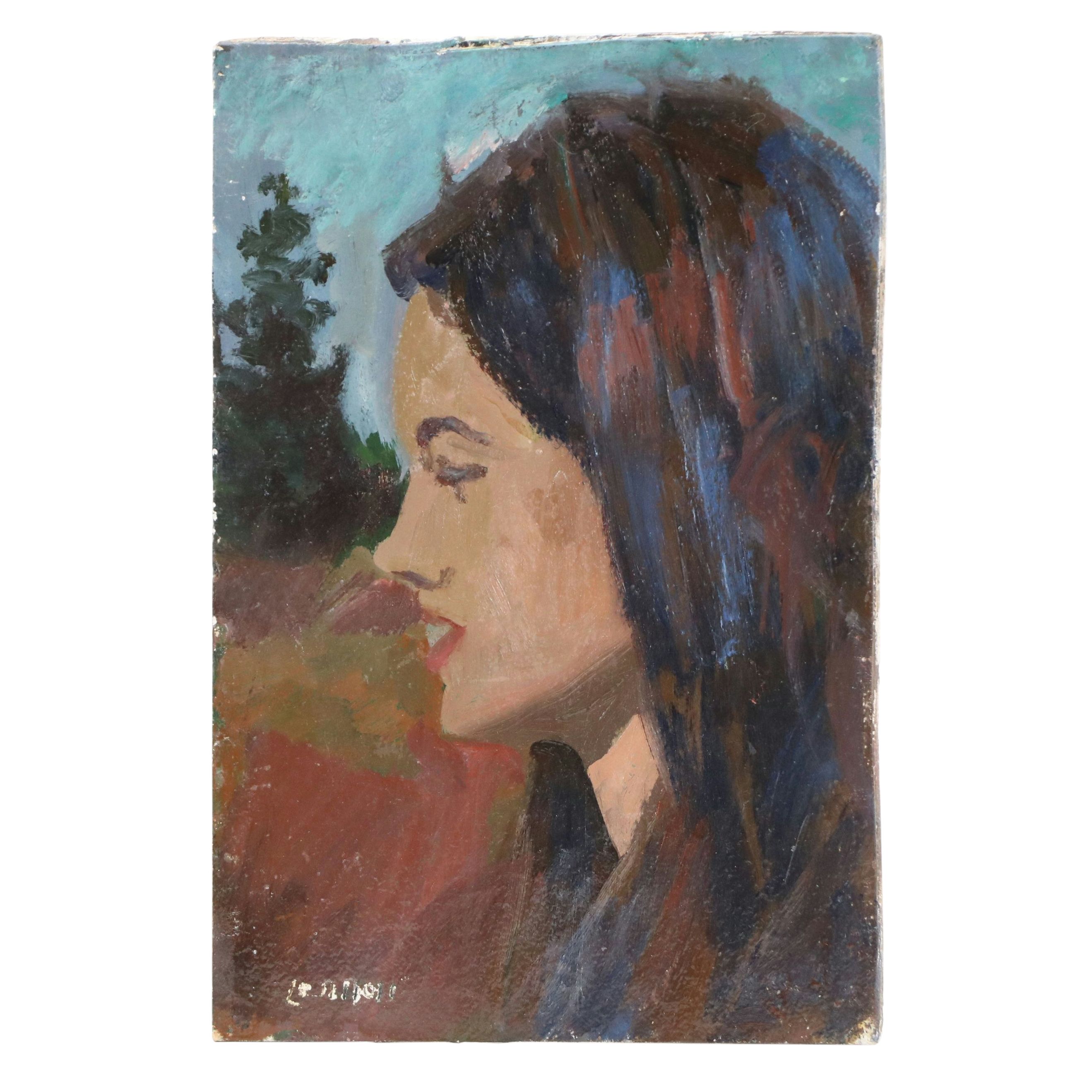 Bernard Lennon Oil Painting of Portrait of Woman