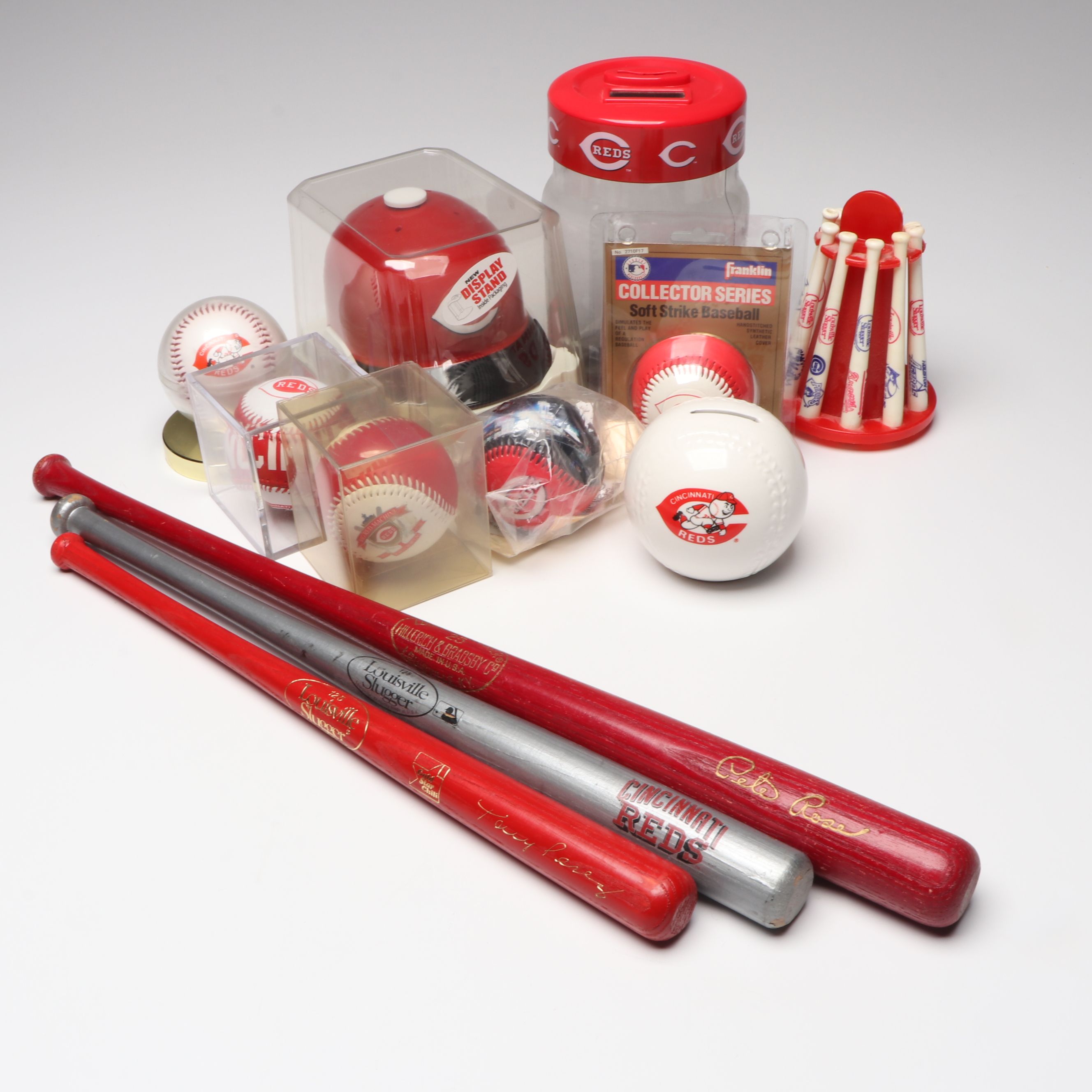 Cincinnati Reds Riddell Mini Helmet, Baseballs, Banks and More Collectibles