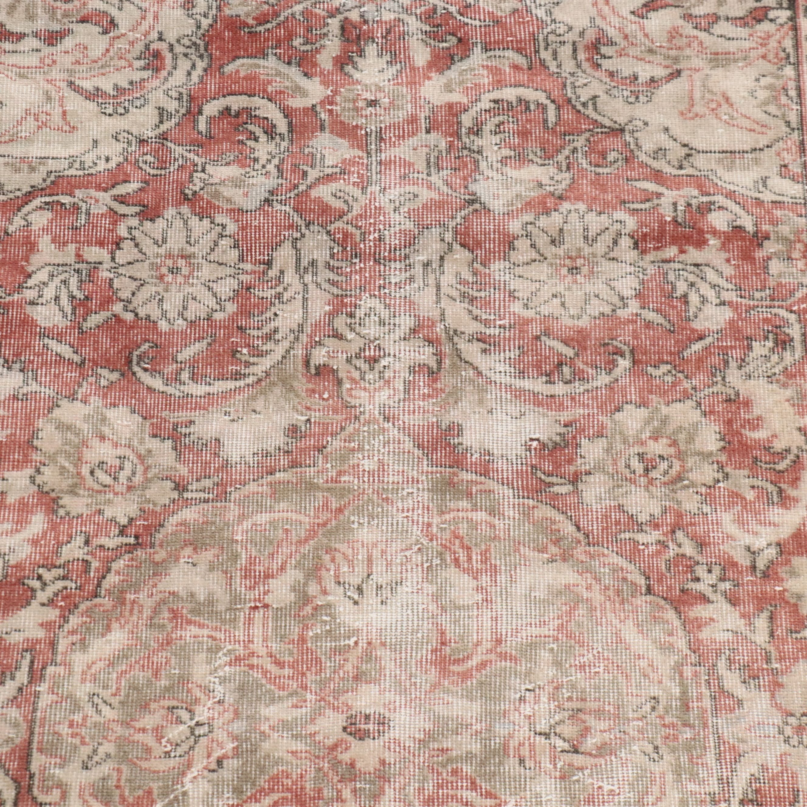 4'4 x 7'4 Hand-Knotted Turkish Oushak Area Rug