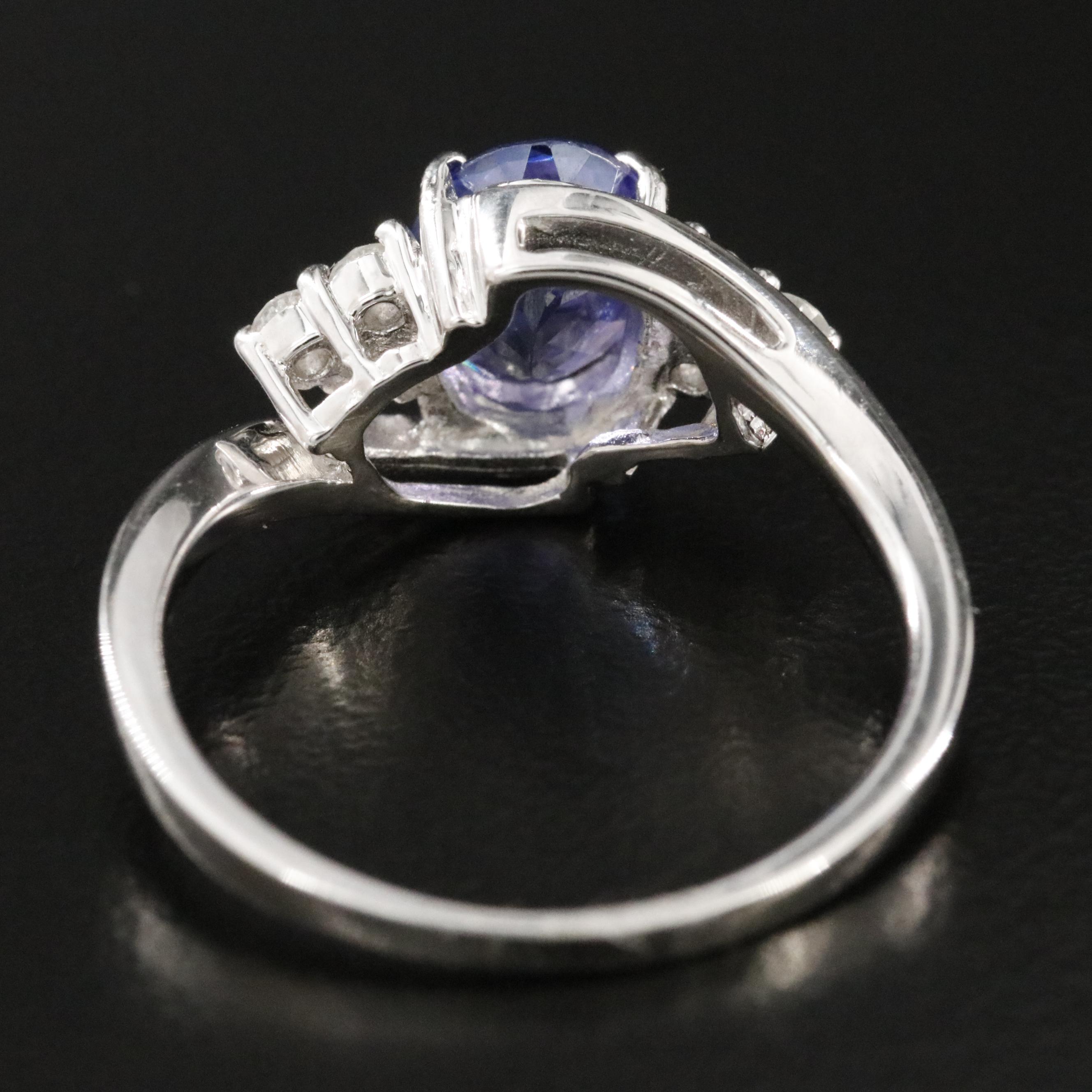 Oscar Friedman Sterling Tanzanite and Diamond Ring