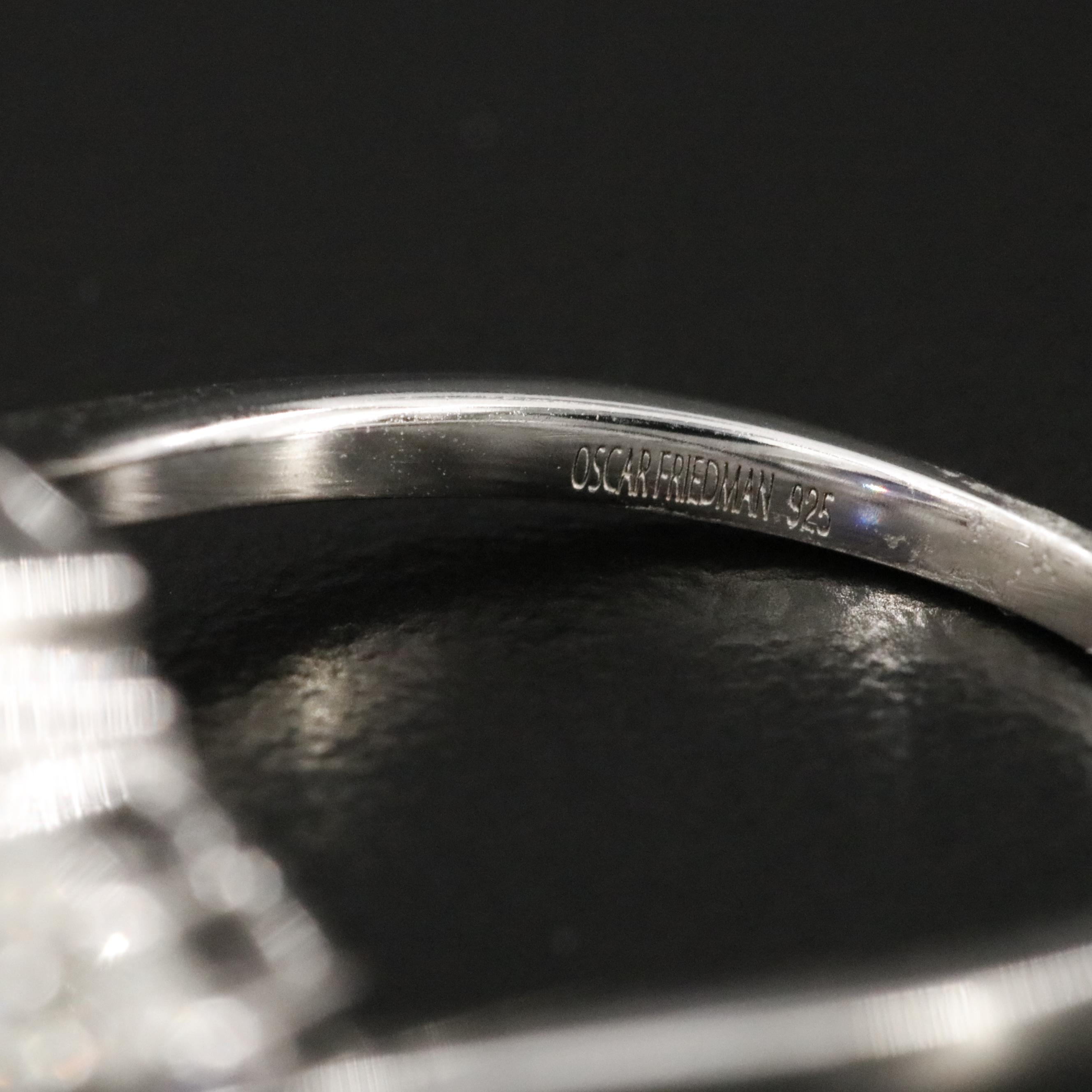 Oscar Friedman Sterling Tanzanite and Diamond Ring