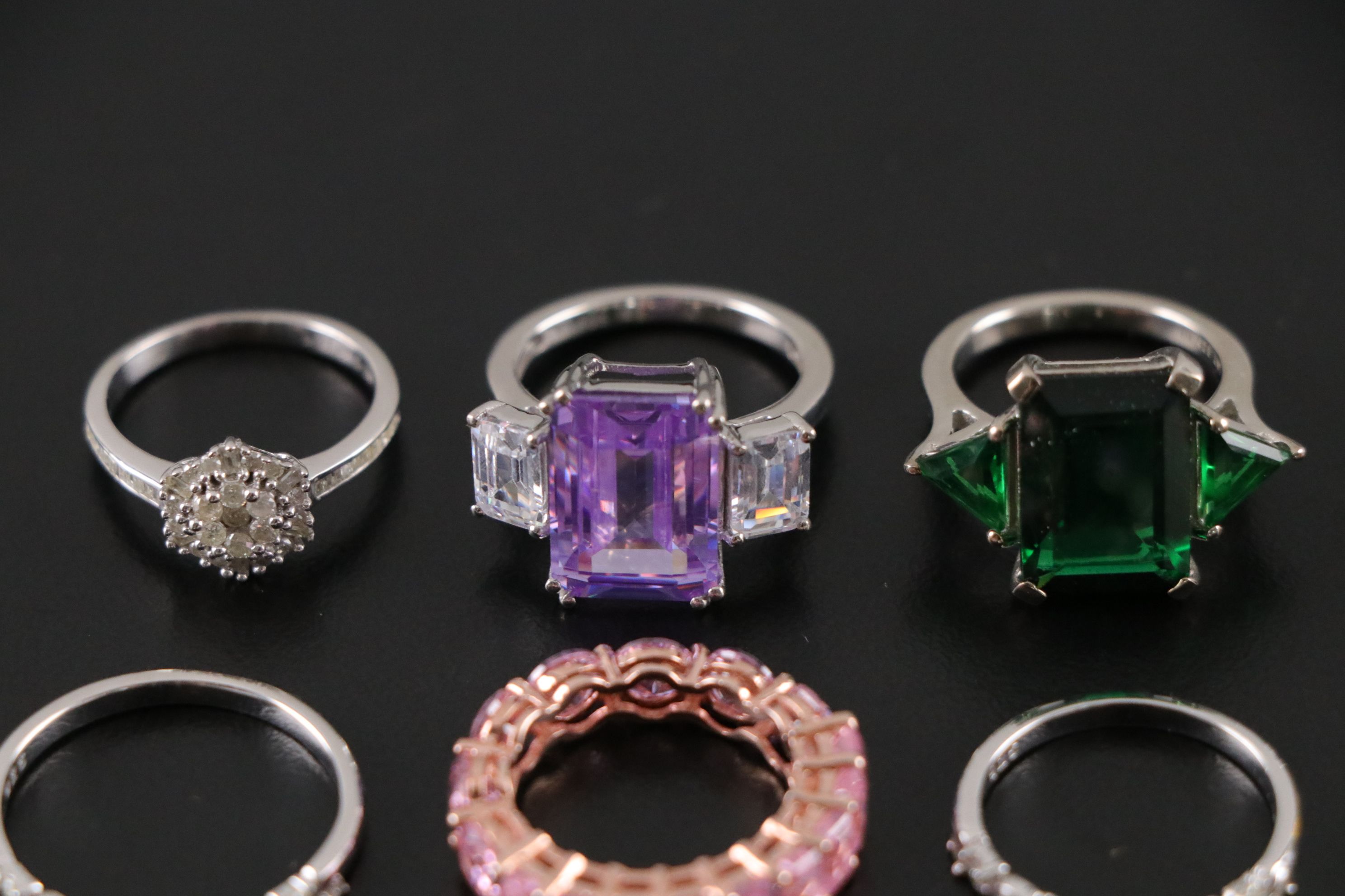 14 Assorted Sterling Silver Necklace, Rings, and Earrings Set