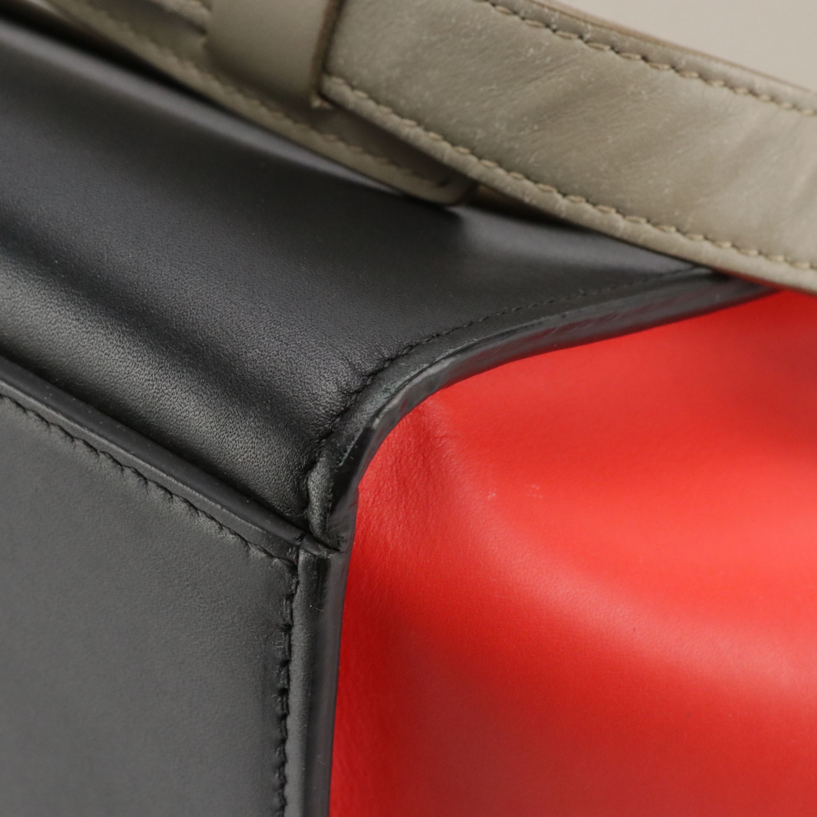 Céline Small Trapeze Two-Way Bag in Tricolored Leather