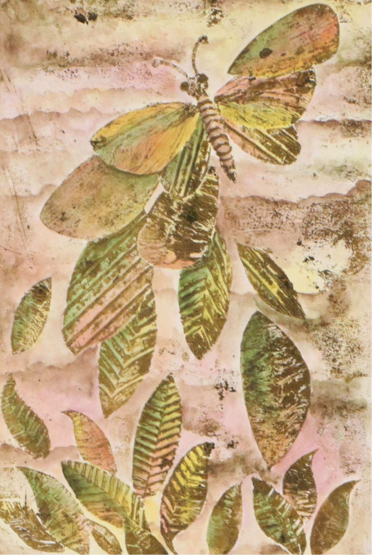 Relief Print of Leaves and Butterfly "De Lo Mismo Tu Y Yo," 2000