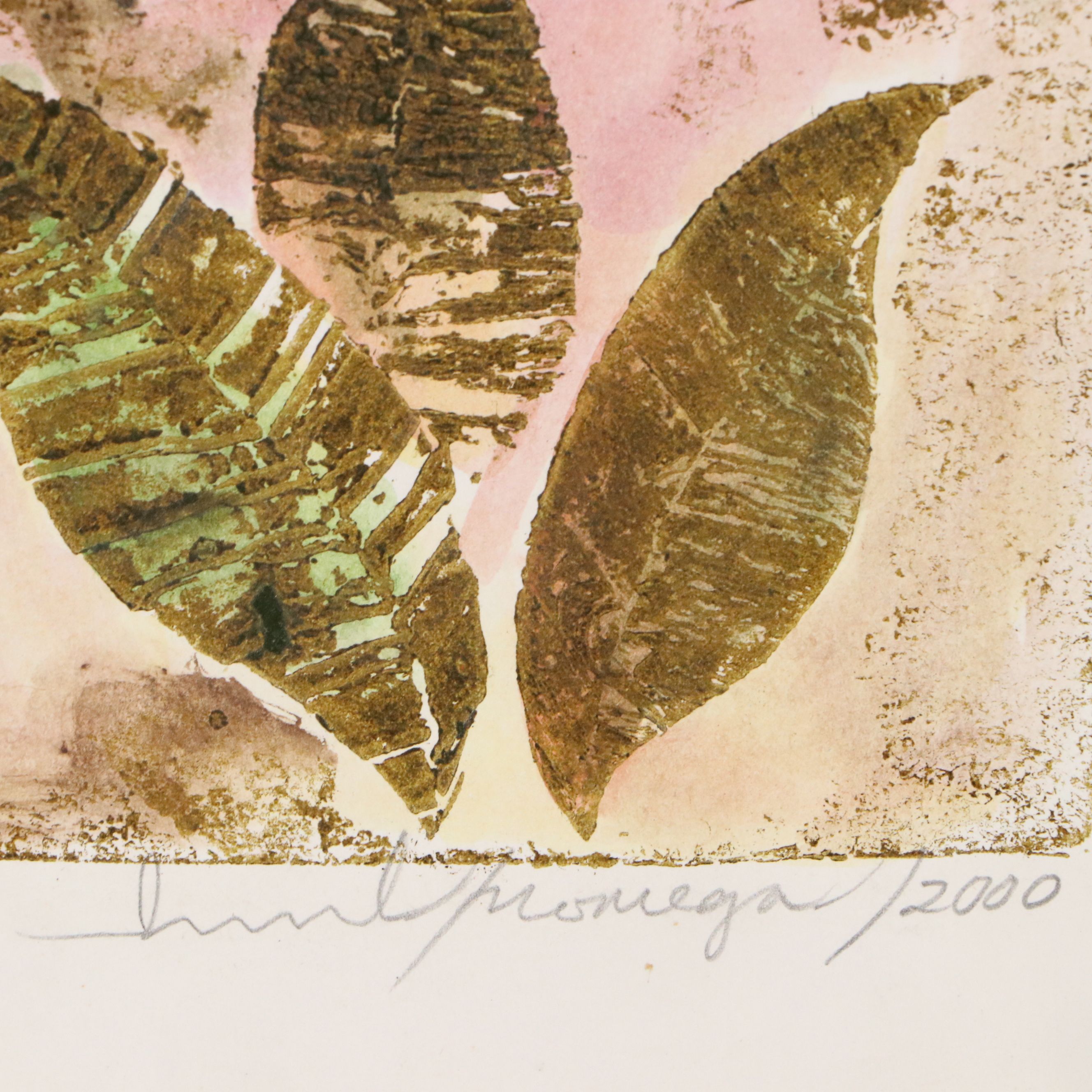 Relief Print of Leaves and Butterfly "De Lo Mismo Tu Y Yo," 2000