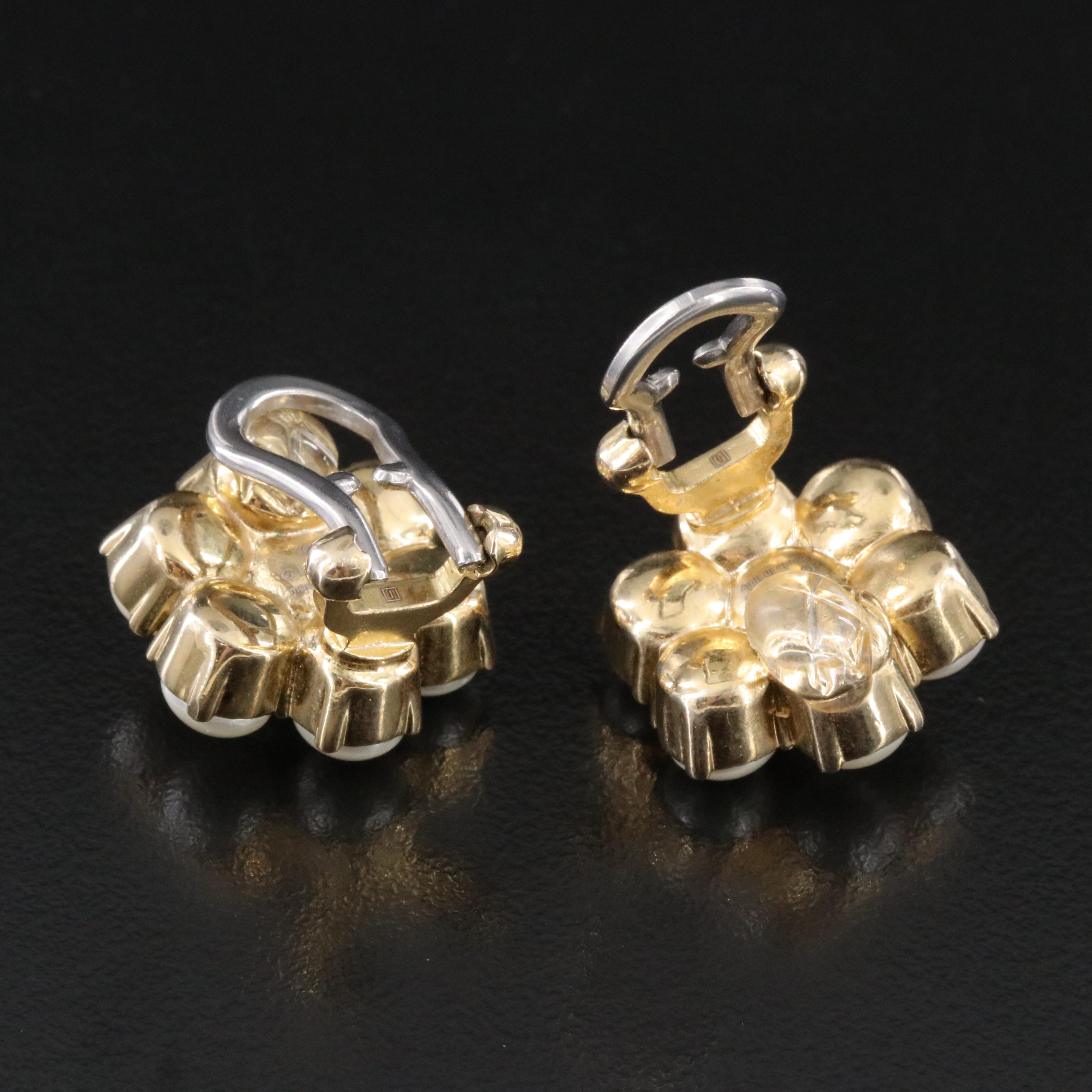 Gucci Running G Faux Pearl Clip Earrings