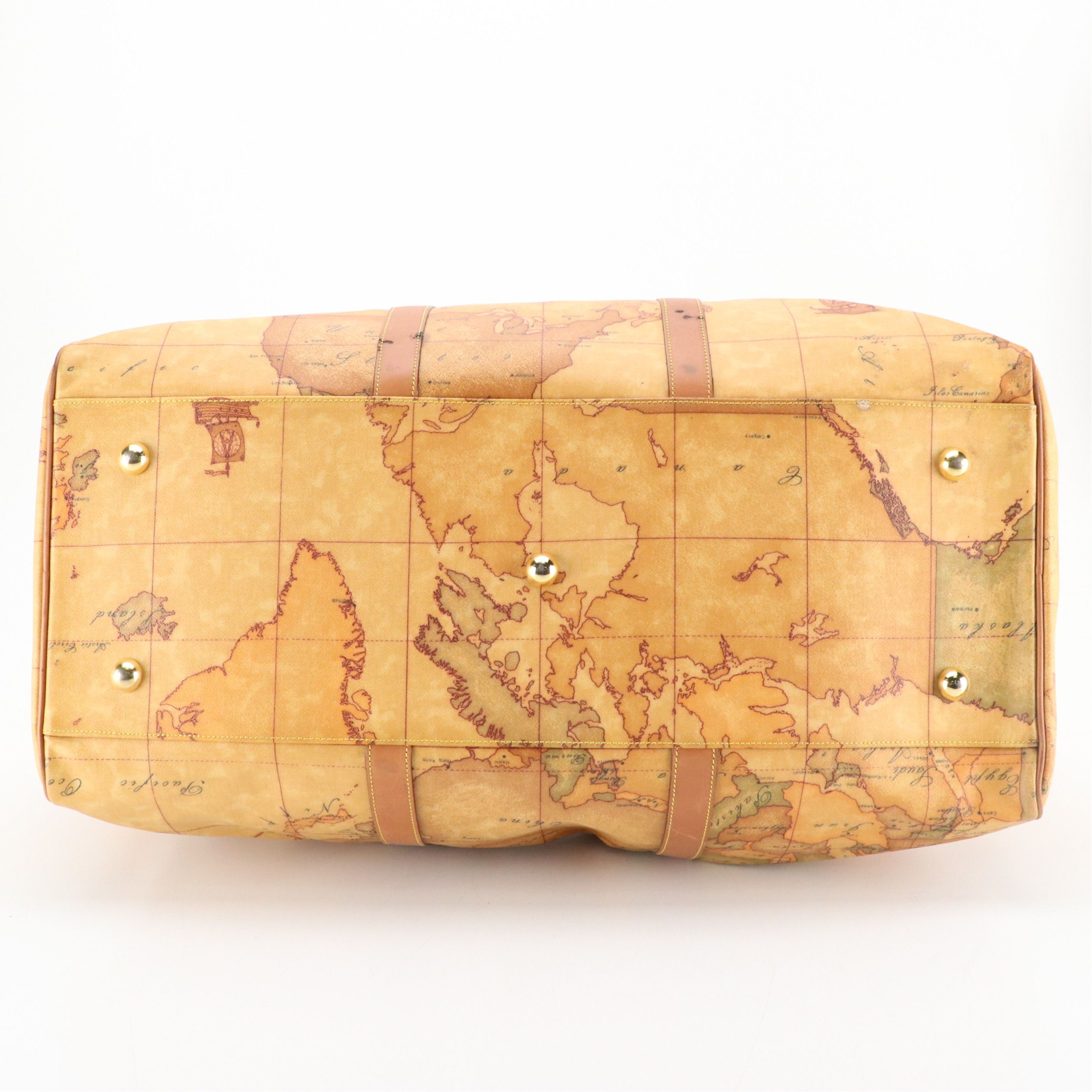 Alviero Martini 1ª Classe Large Travel Duffle in Geo Print Coated Canvas