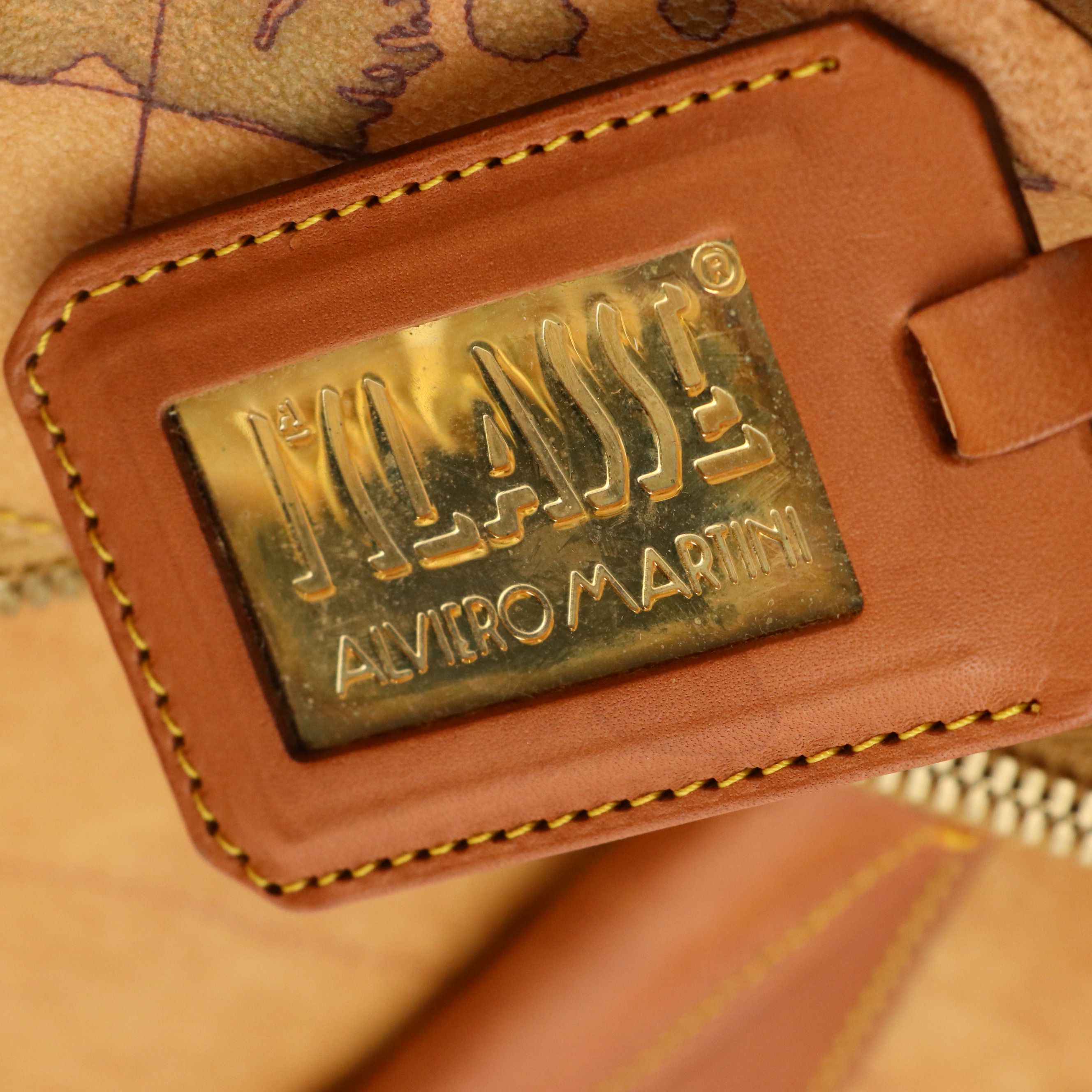 Alviero Martini 1ª Classe Large Travel Duffle in Geo Print Coated Canvas