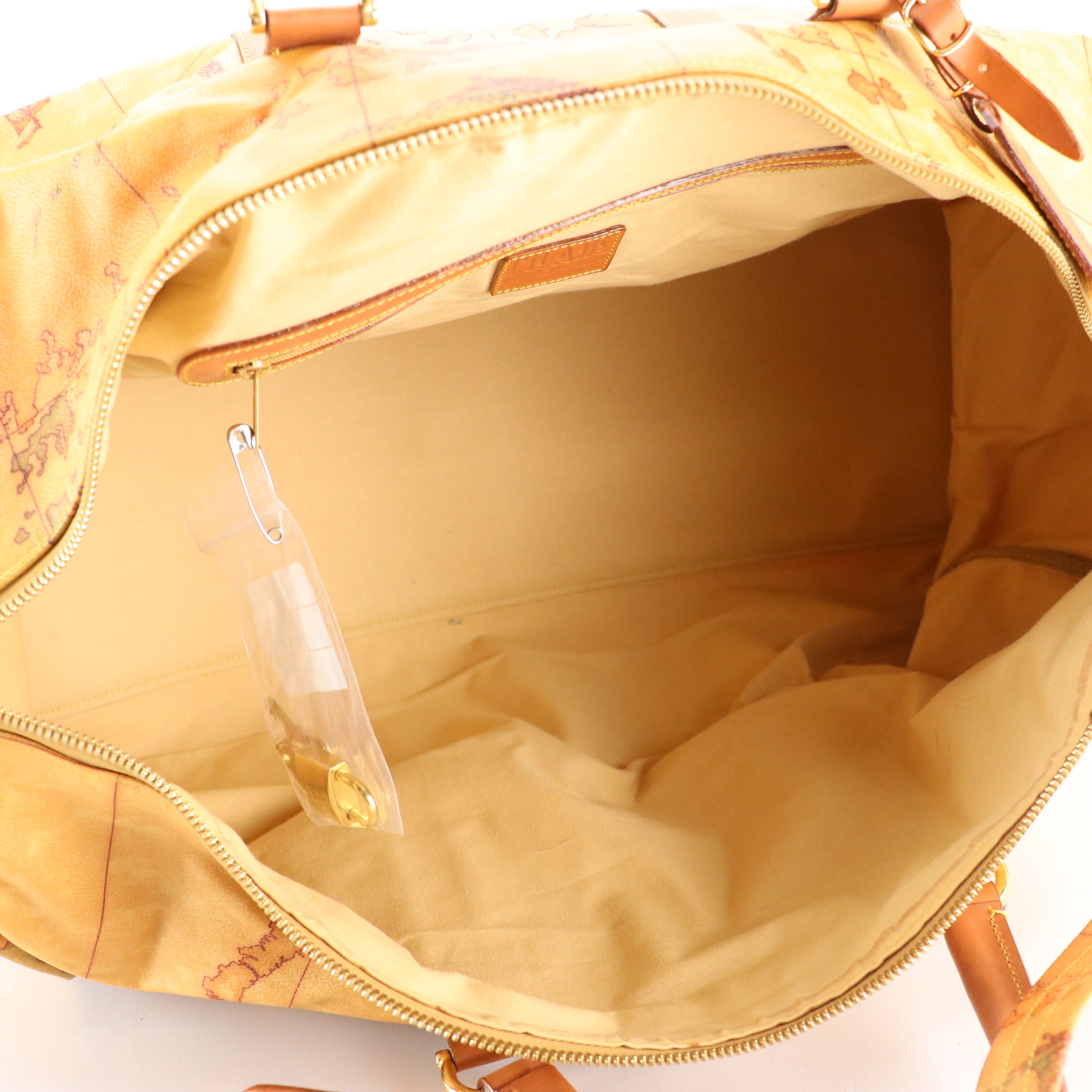 Alviero Martini 1ª Classe Large Travel Duffle in Geo Print Coated Canvas