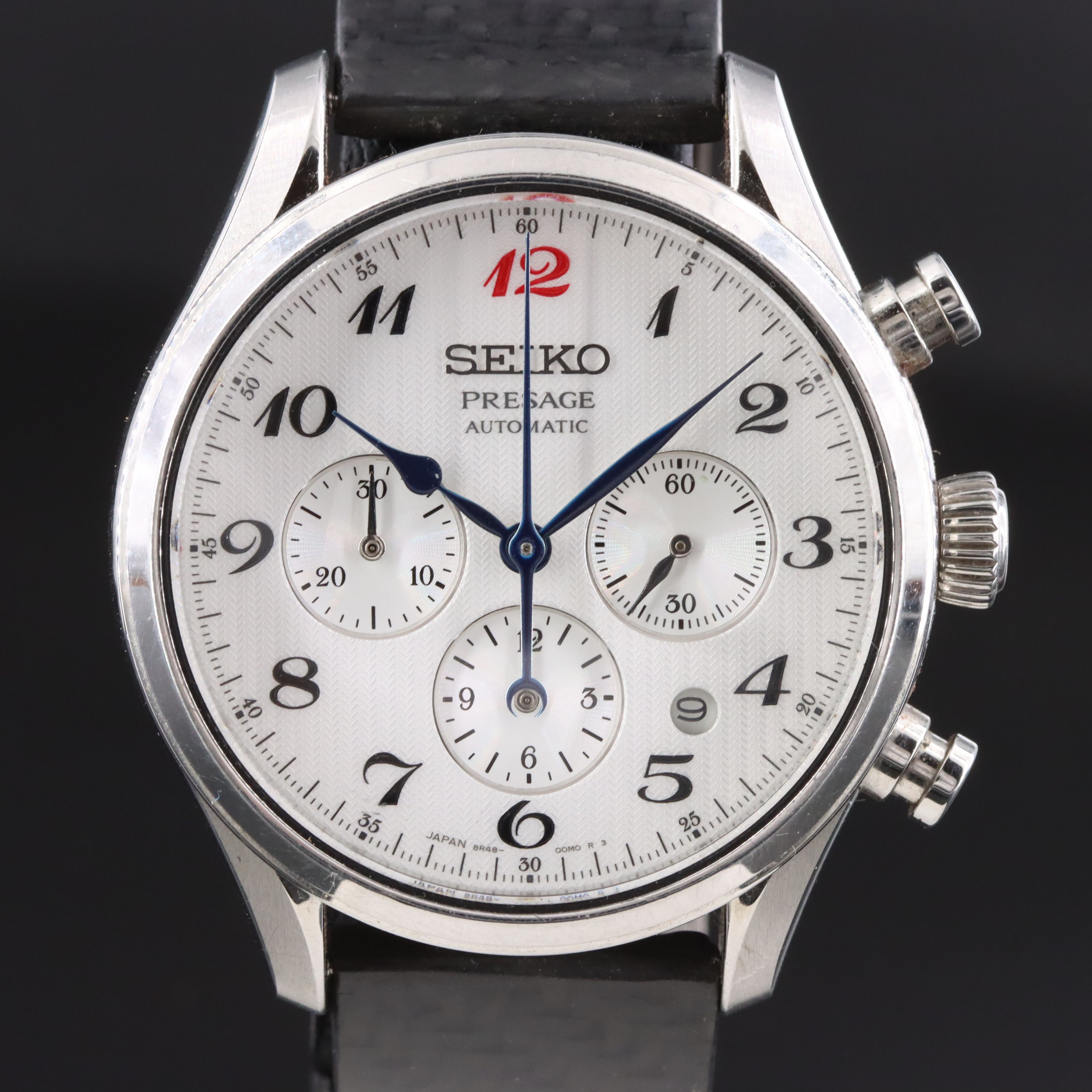 Seiko Presage Automatic Chrono Date Steel Custom Titanium Band Watch
