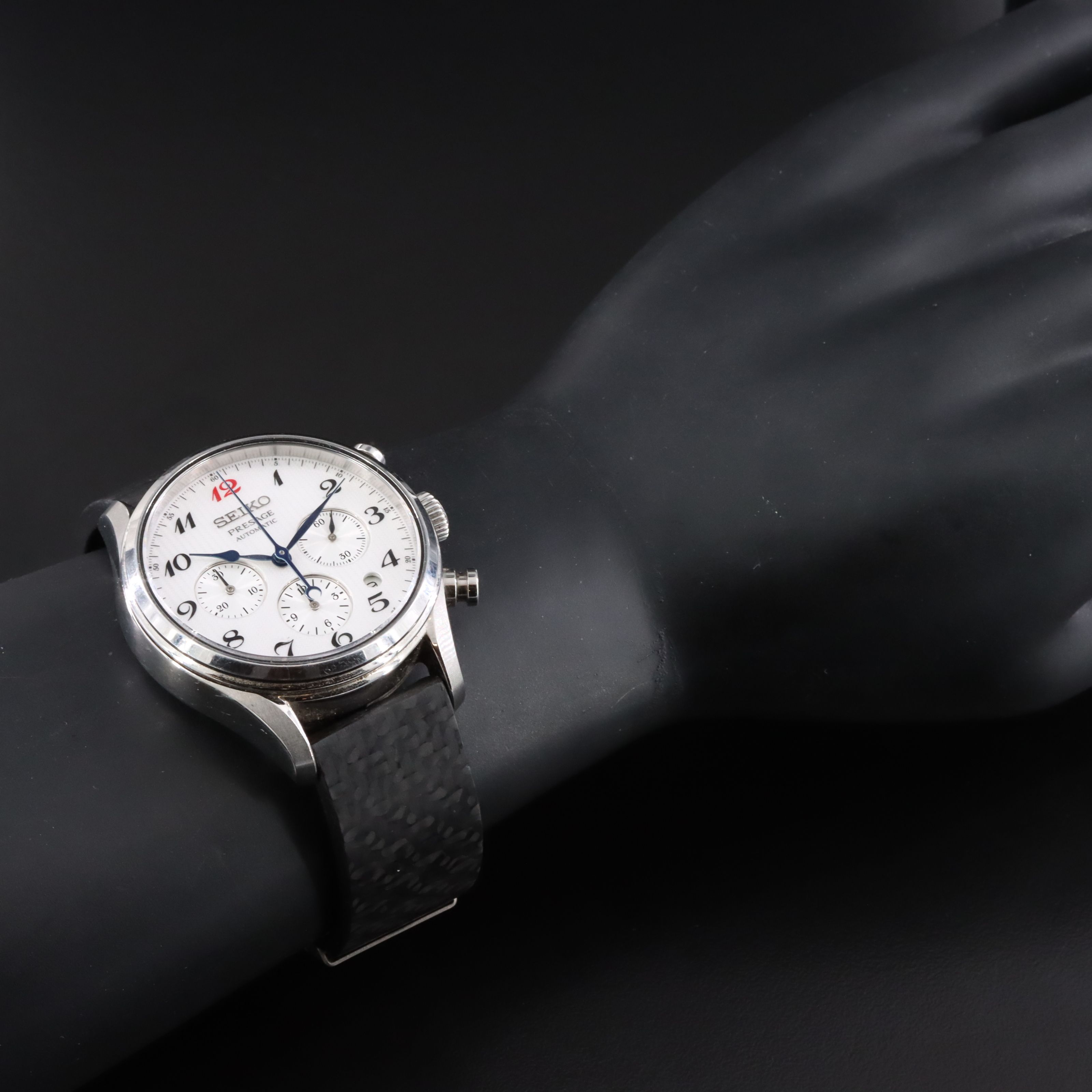 Seiko Presage Automatic Chrono Date Steel Custom Titanium Band Watch