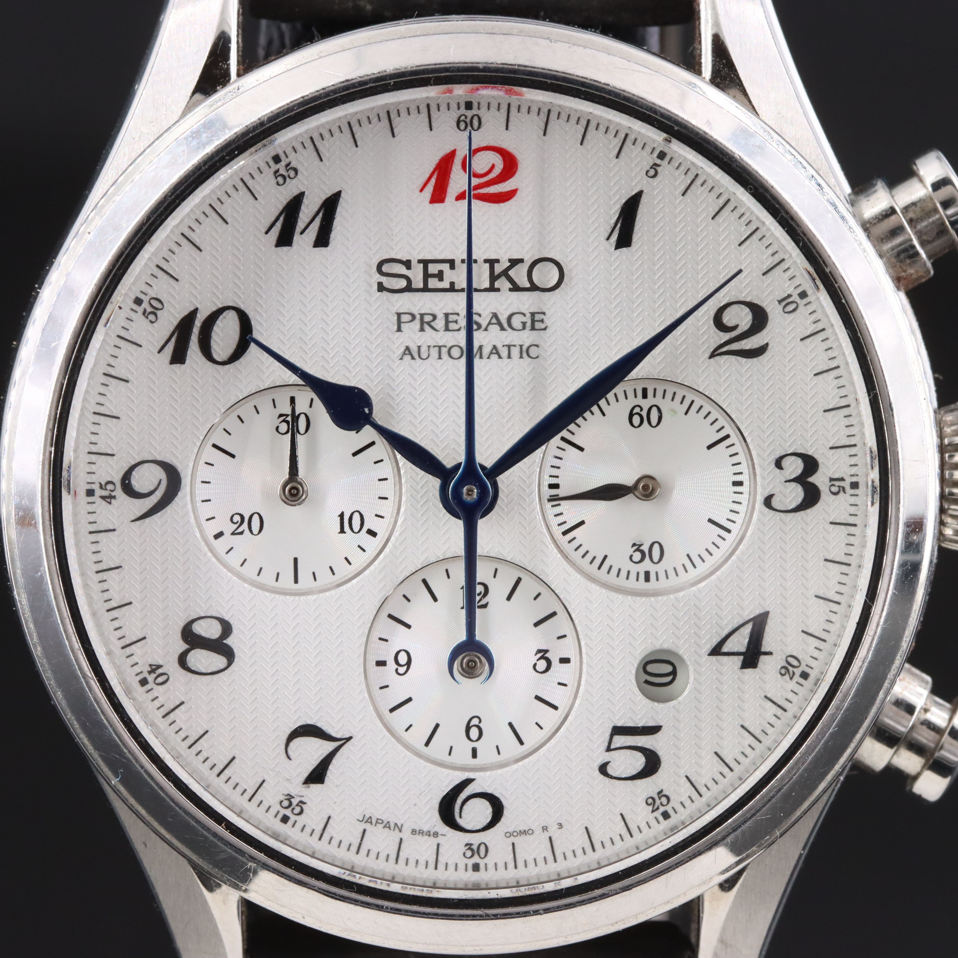 Seiko Presage Automatic Chrono Date Steel Custom Titanium Band Watch