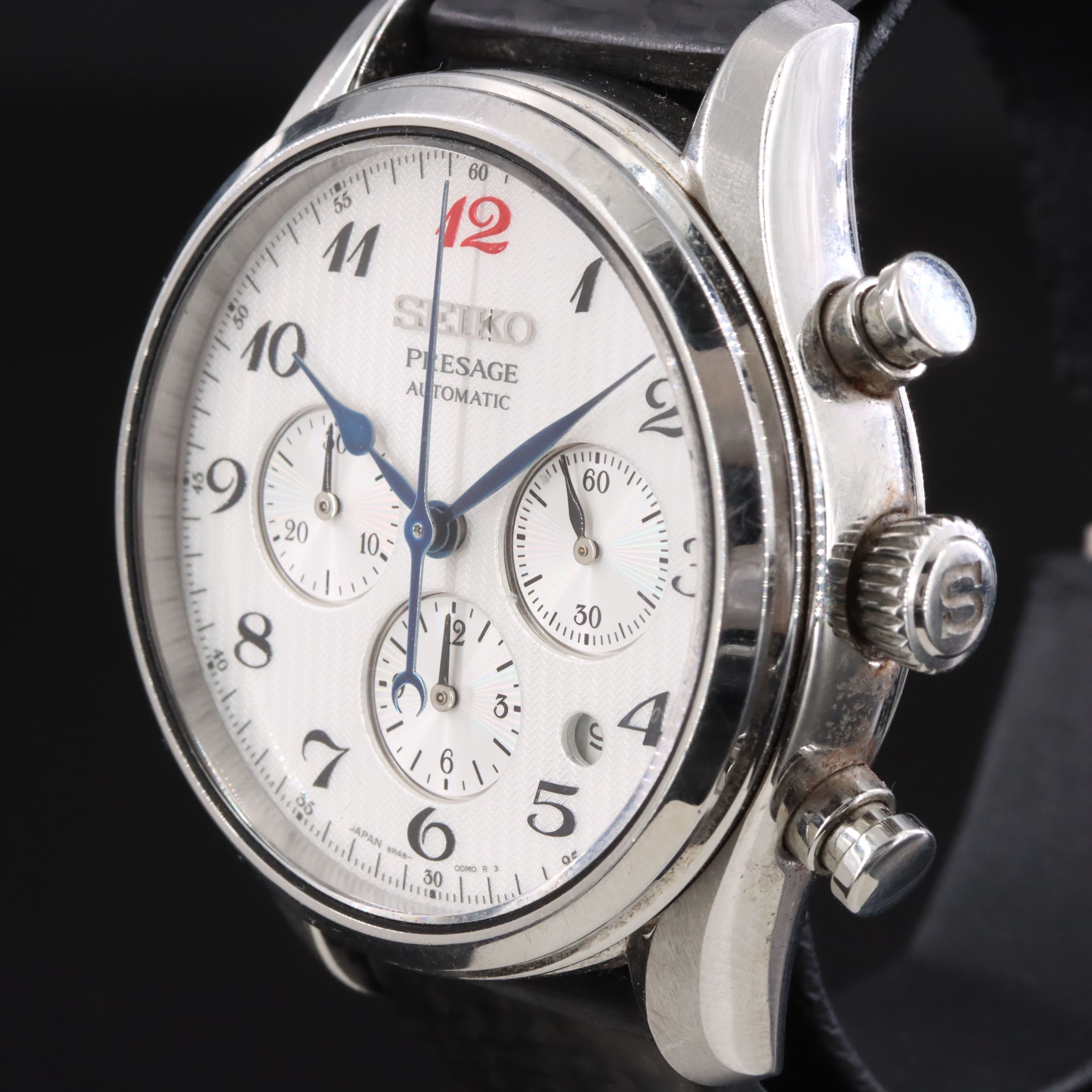 Seiko Presage Automatic Chrono Date Steel Custom Titanium Band Watch