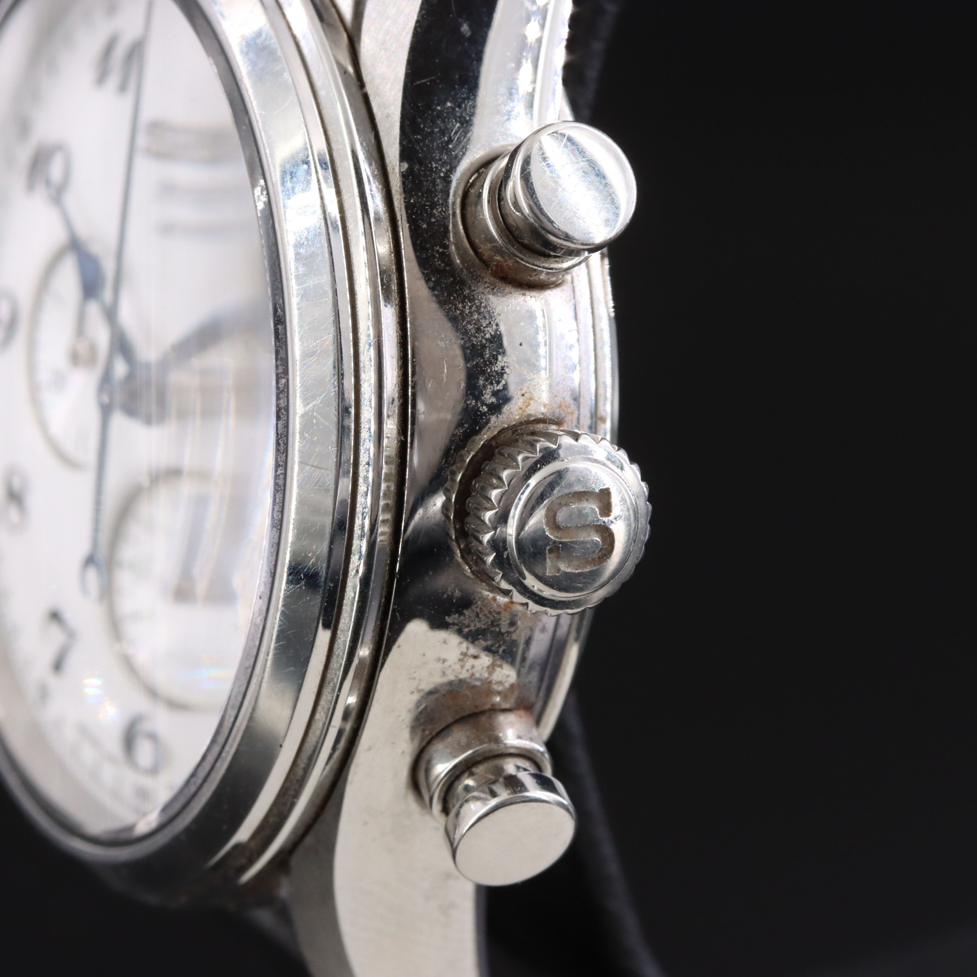 Seiko Presage Automatic Chrono Date Steel Custom Titanium Band Watch