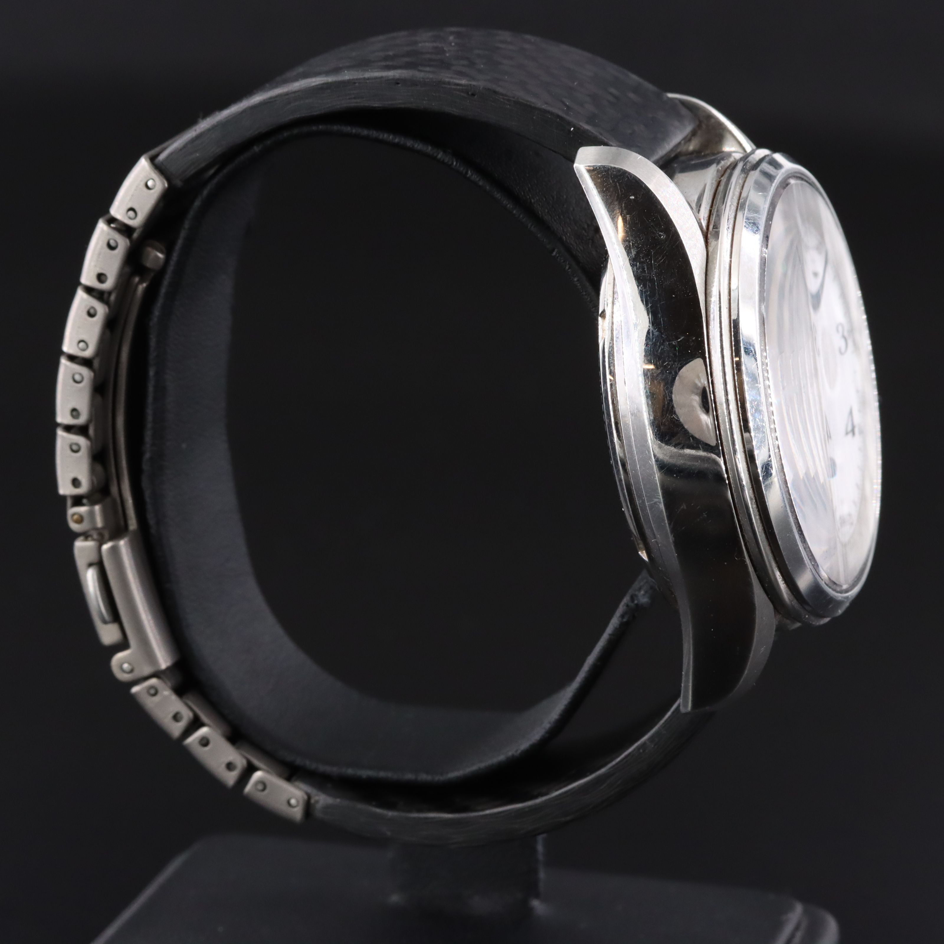 Seiko Presage Automatic Chrono Date Steel Custom Titanium Band Watch