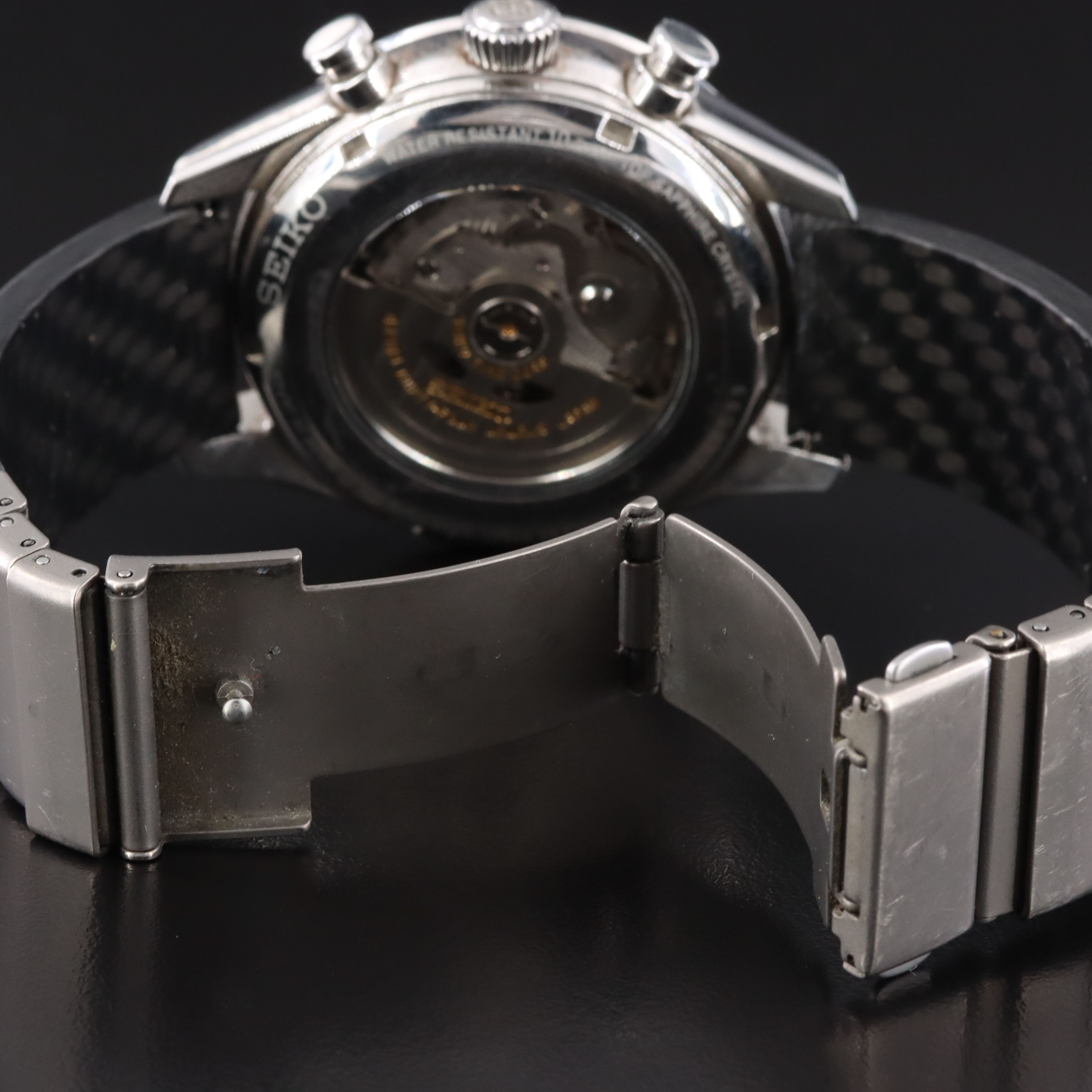 Seiko Presage Automatic Chrono Date Steel Custom Titanium Band Watch