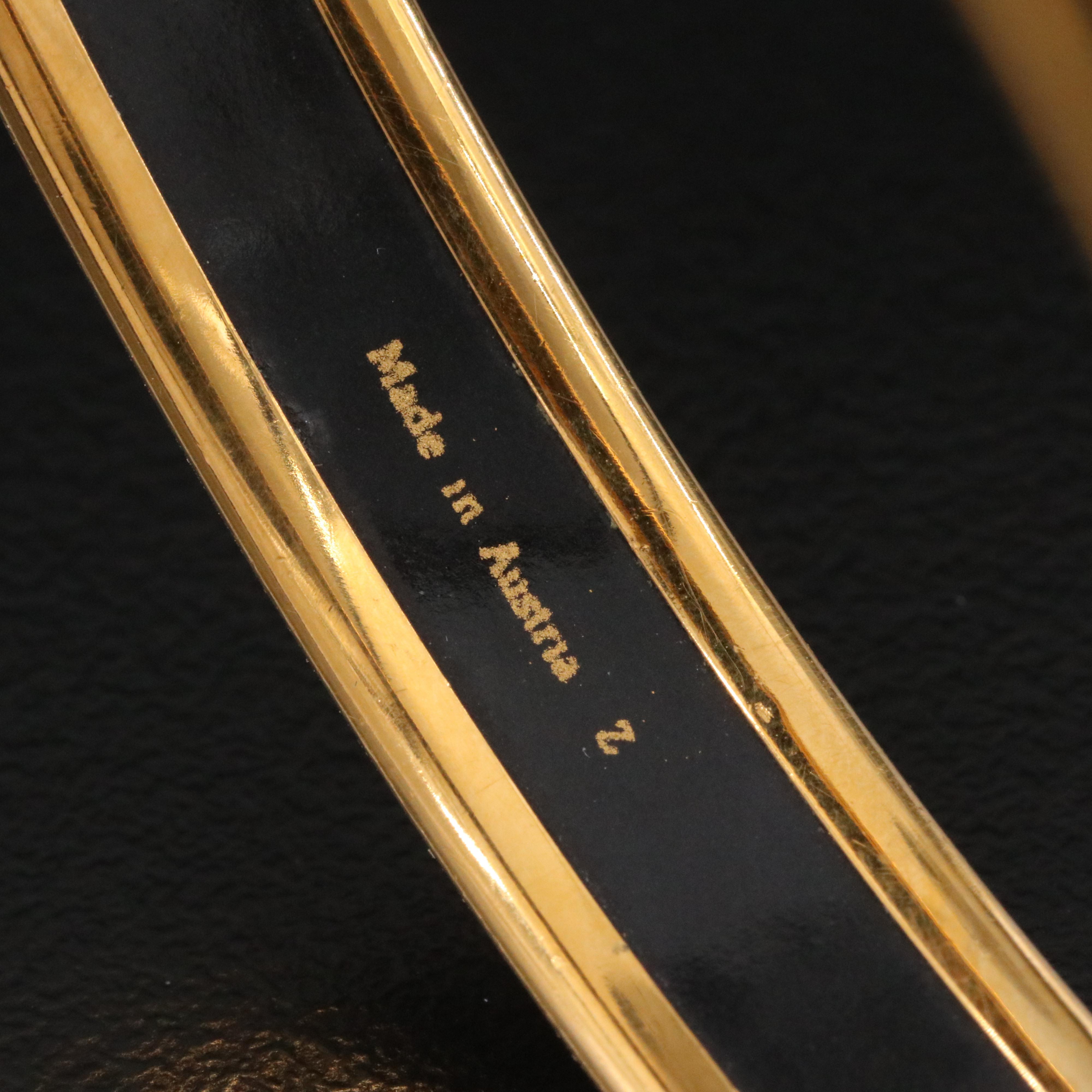 Hermès Narrow Banner Motif Enamel Bracelet