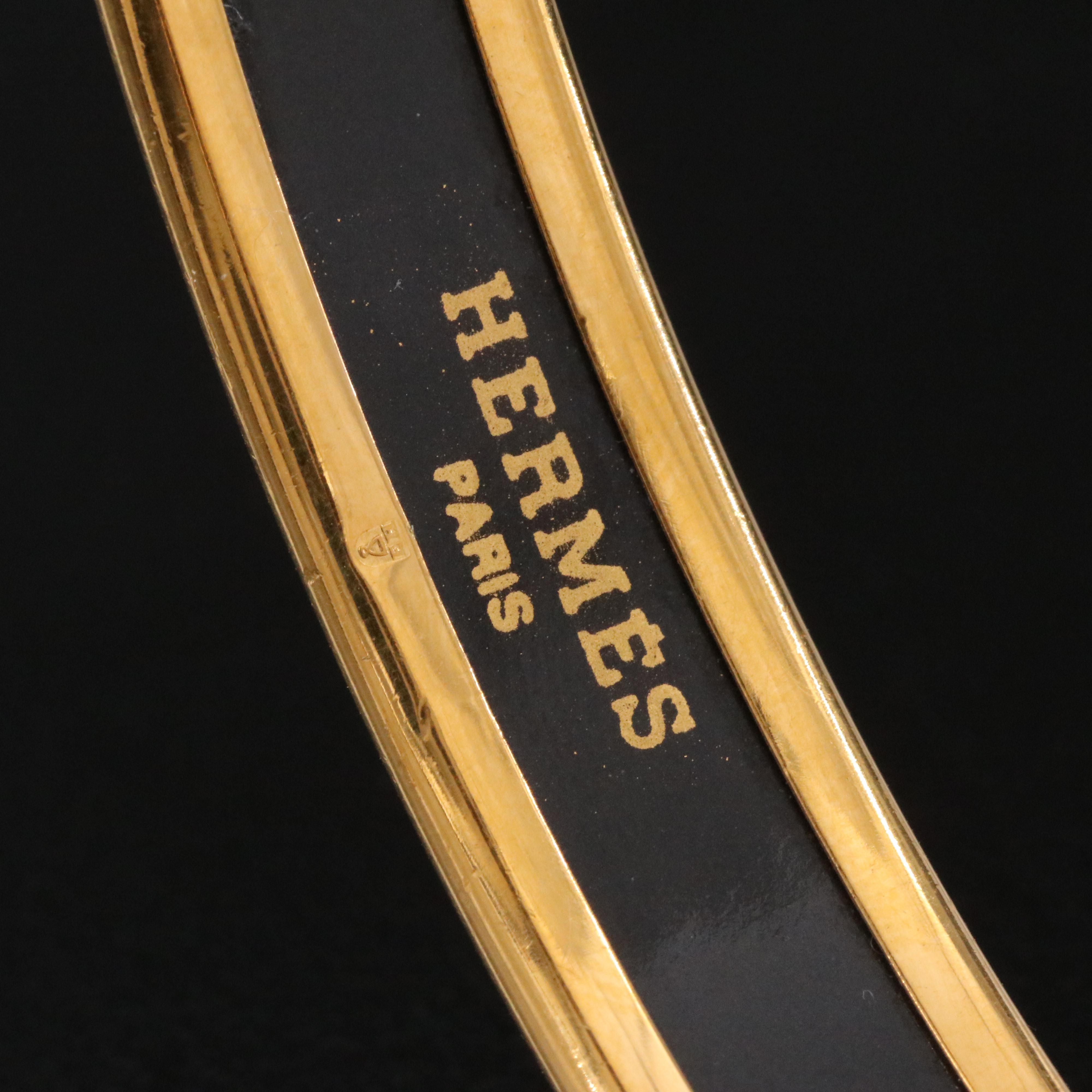 Hermès Narrow Banner Motif Enamel Bracelet