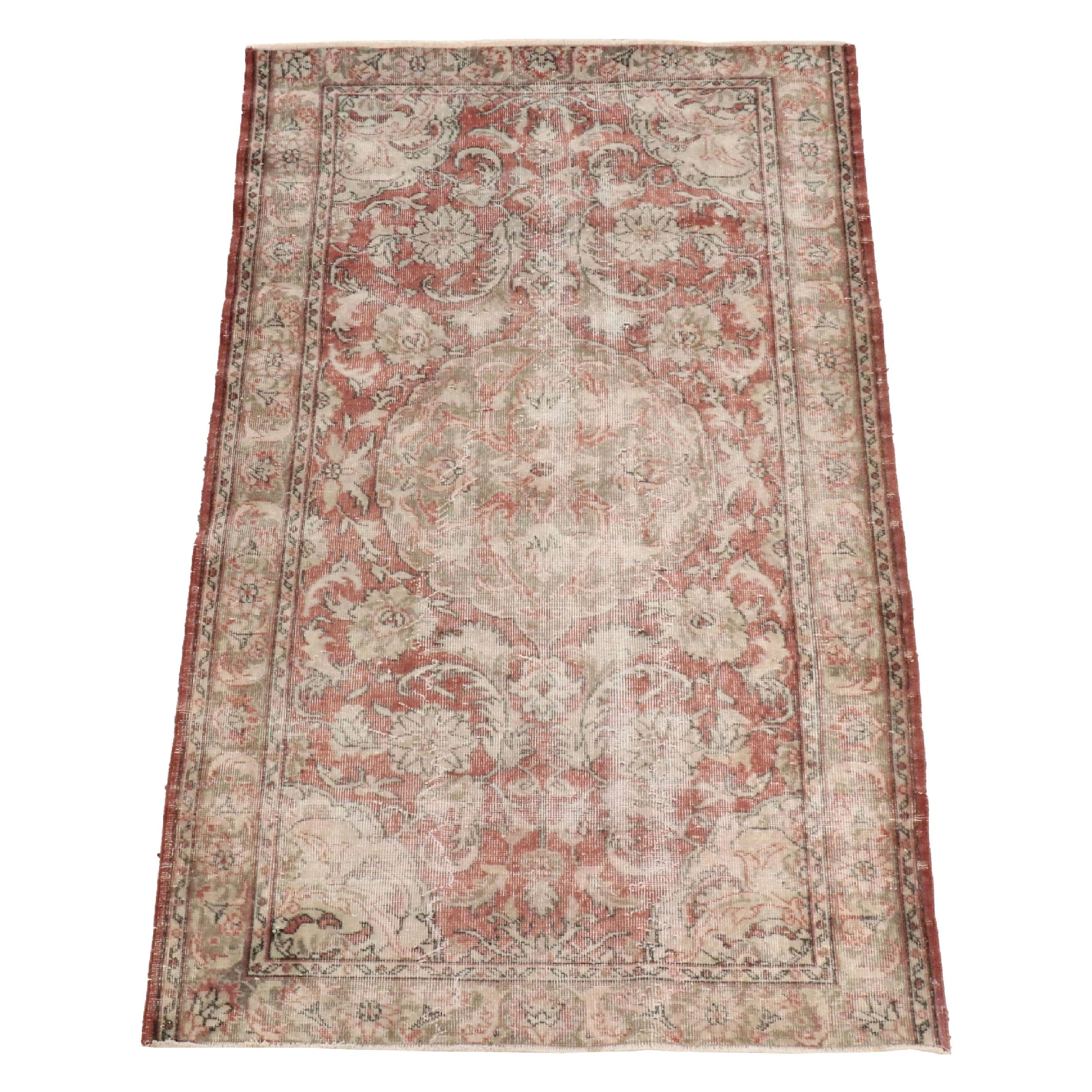 4'4 x 7'4 Hand-Knotted Turkish Oushak Area Rug