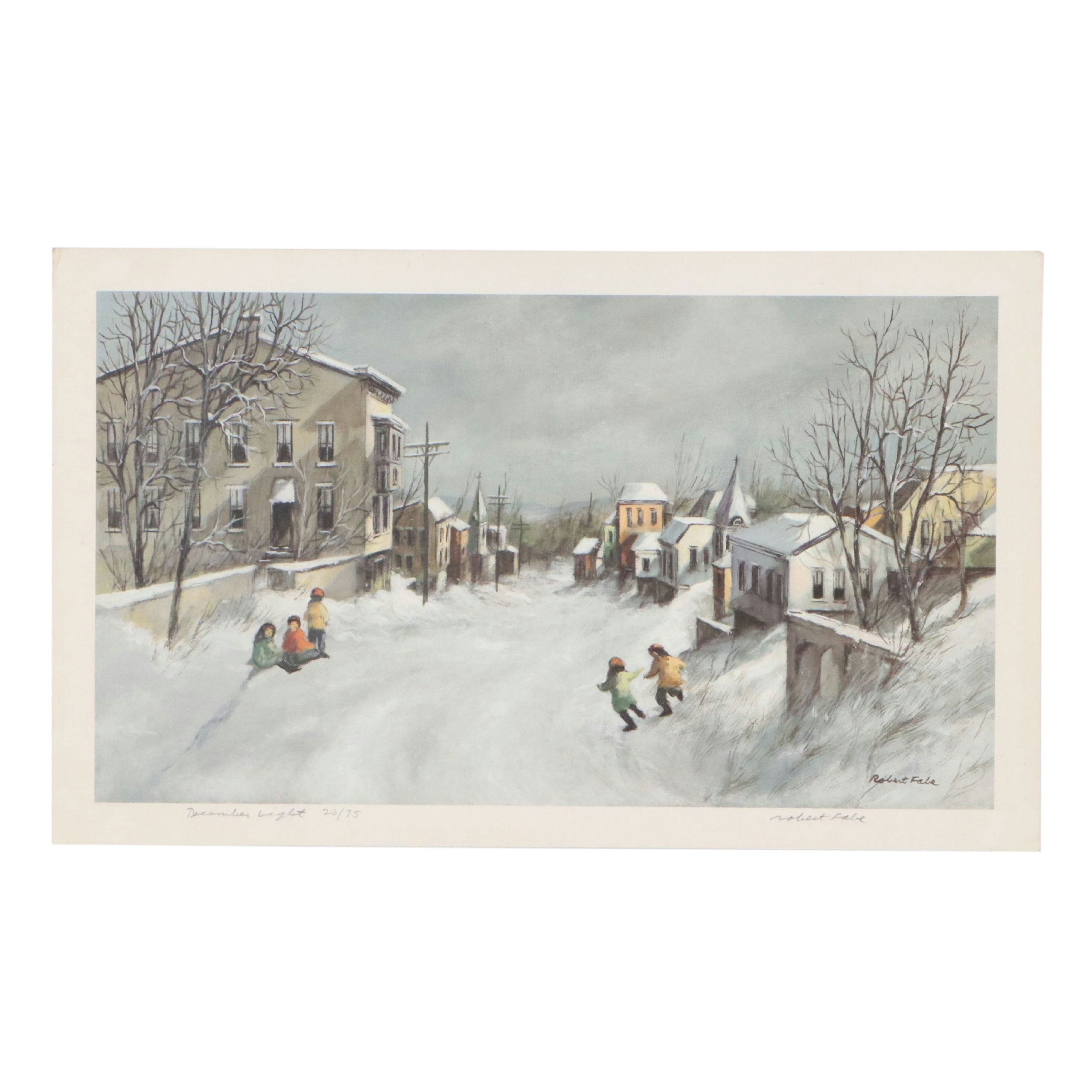 Robert Fabe Offset Lithograph "December Light," Late 20th Century