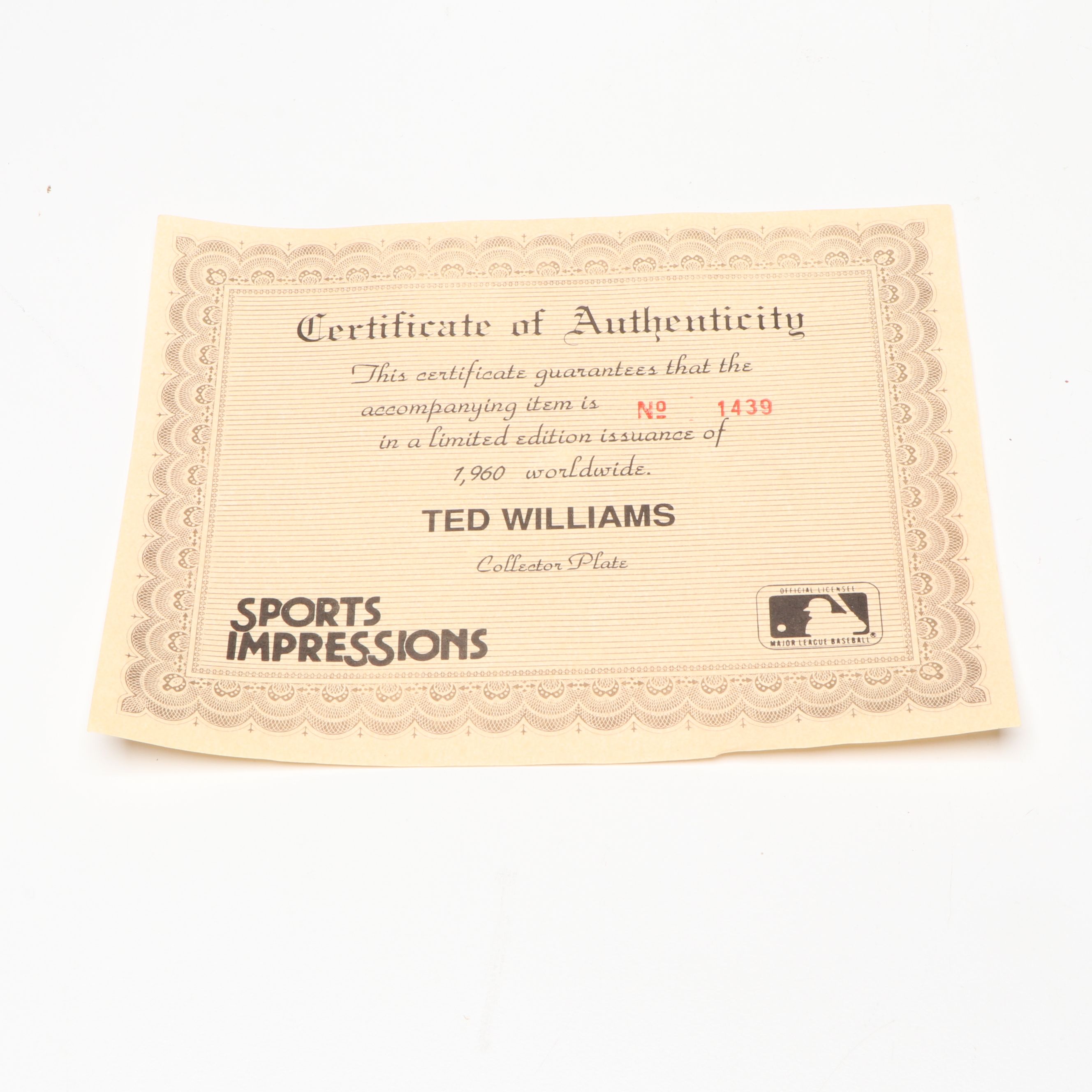 Sports Impressions Ted Williams Boston Red Sox Collector's Plate and Figurine