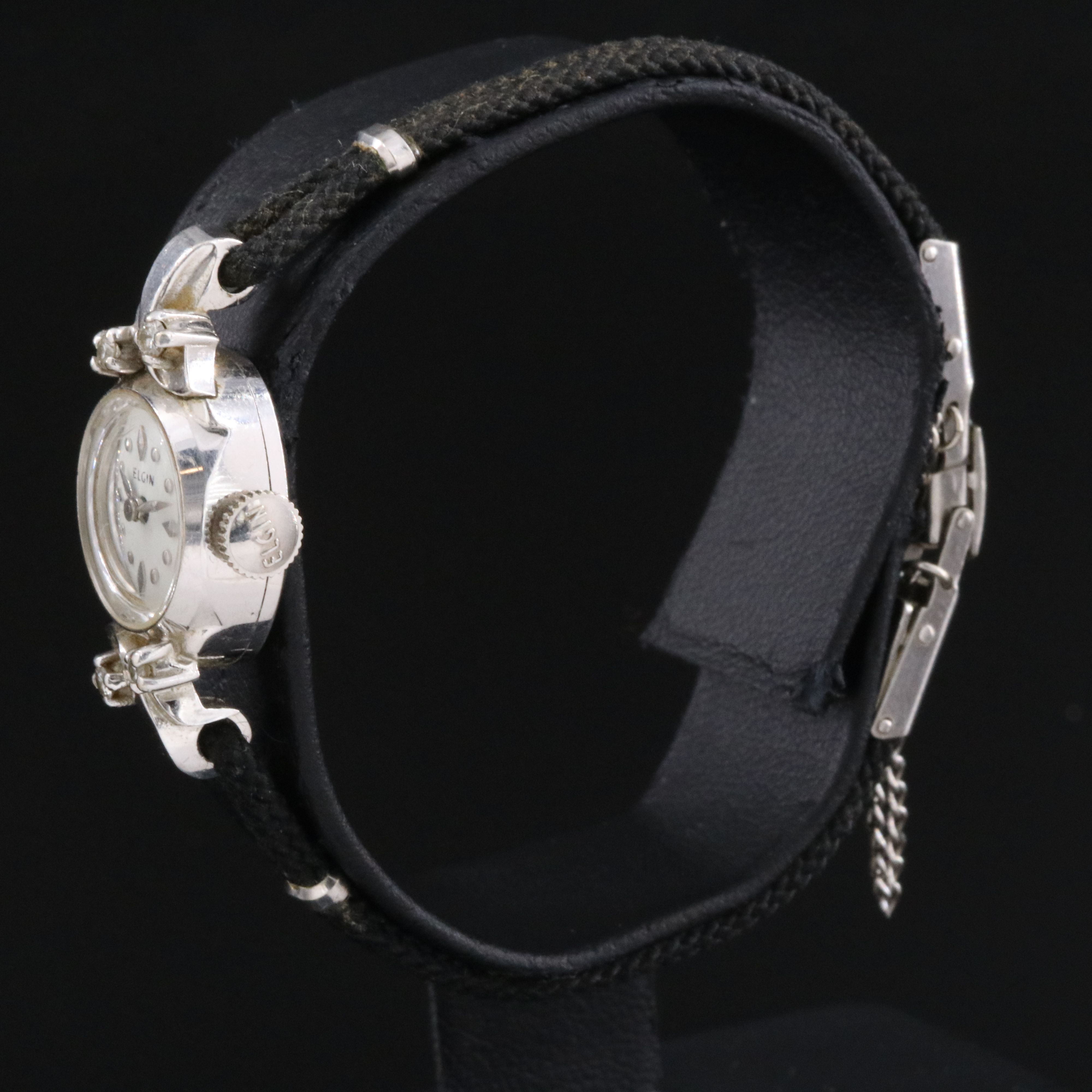 Vintage Elgin 14K Diamond Stem Wind Watch