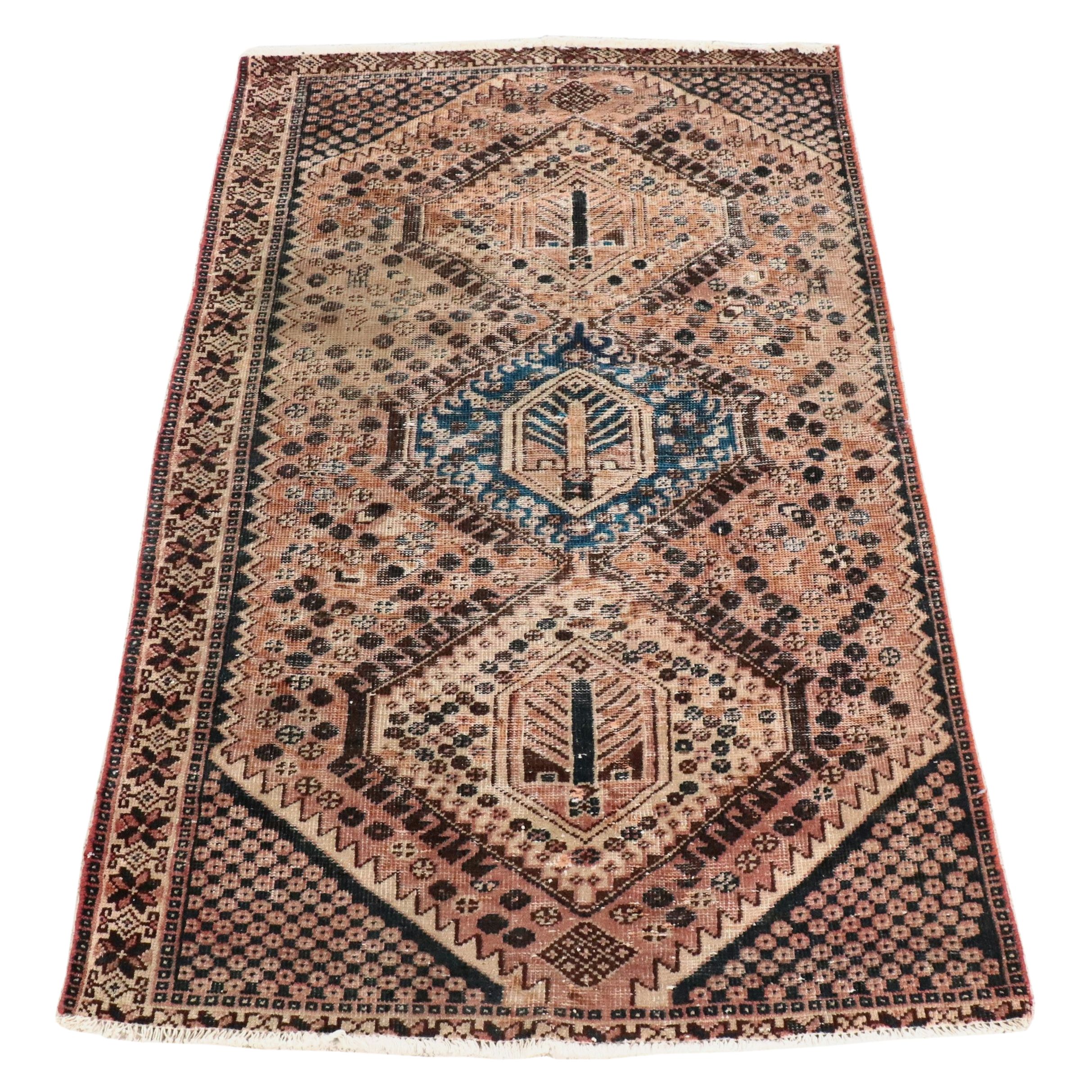 3'10 x 6'4 Hand-Knotted Persian Sarab Remnant Area Rug