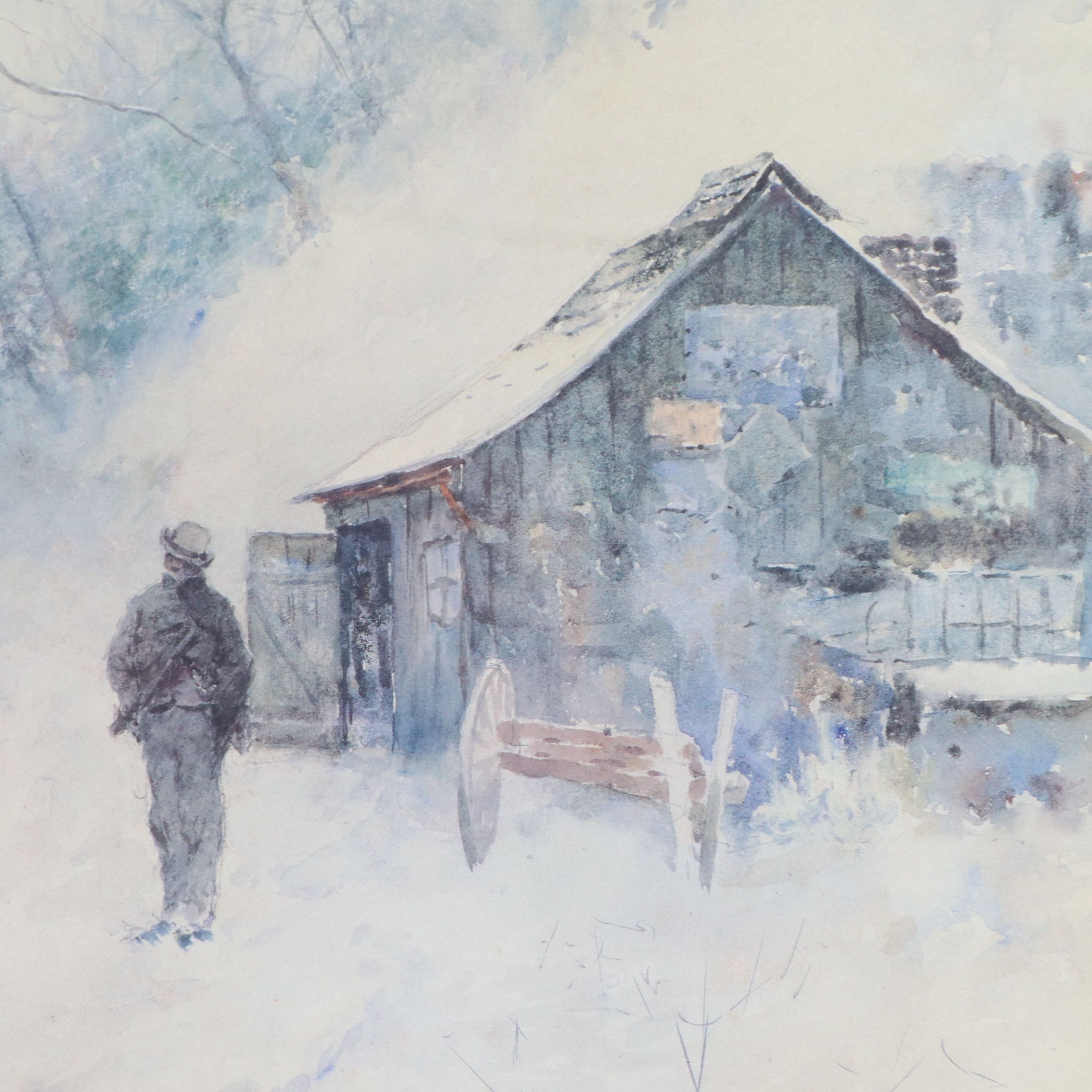 Paul Sawyier Offset Lithograph "The Blacksmith Shop," 1992