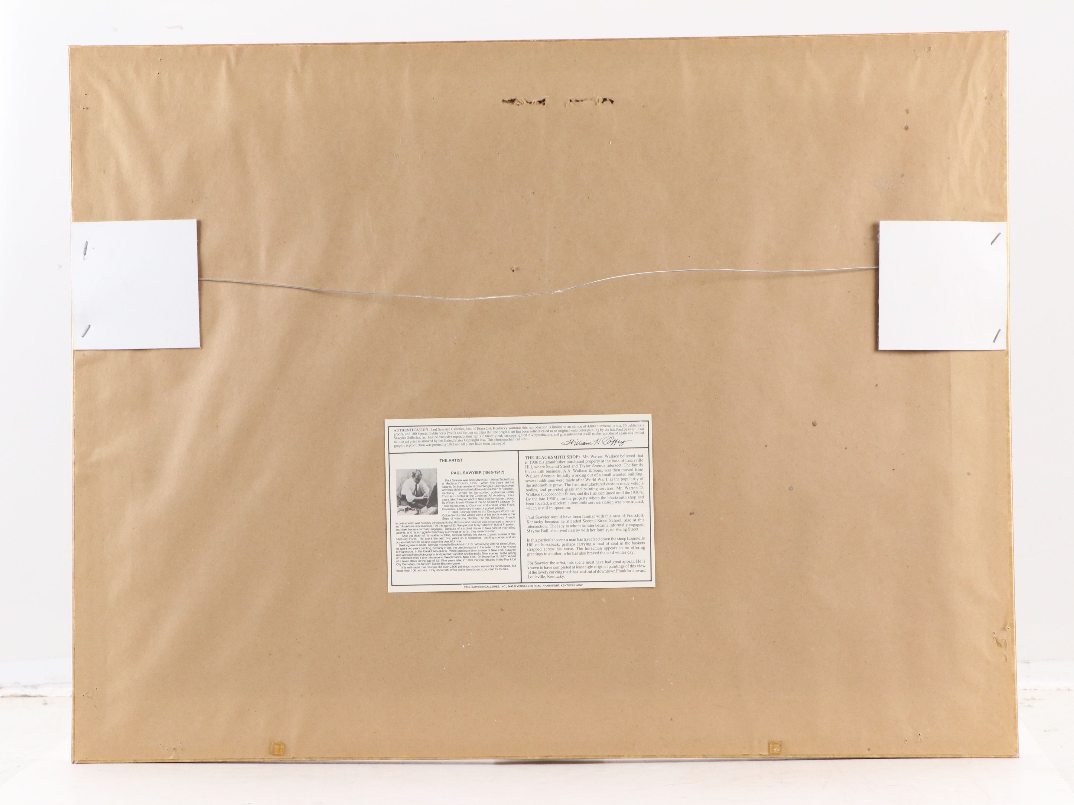 Paul Sawyier Offset Lithograph "The Blacksmith Shop," 1992