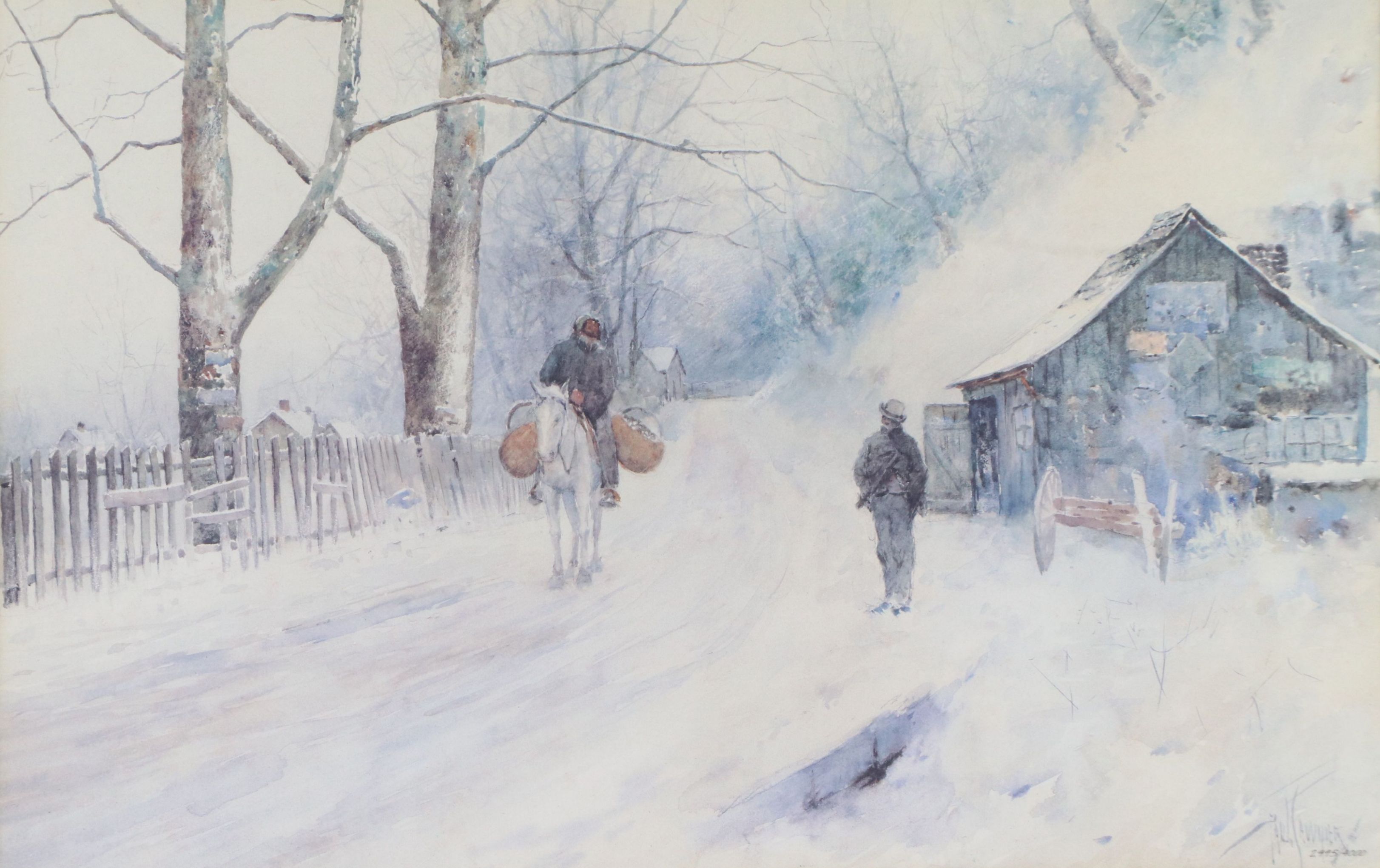 Paul Sawyier Offset Lithograph "The Blacksmith Shop," 1992